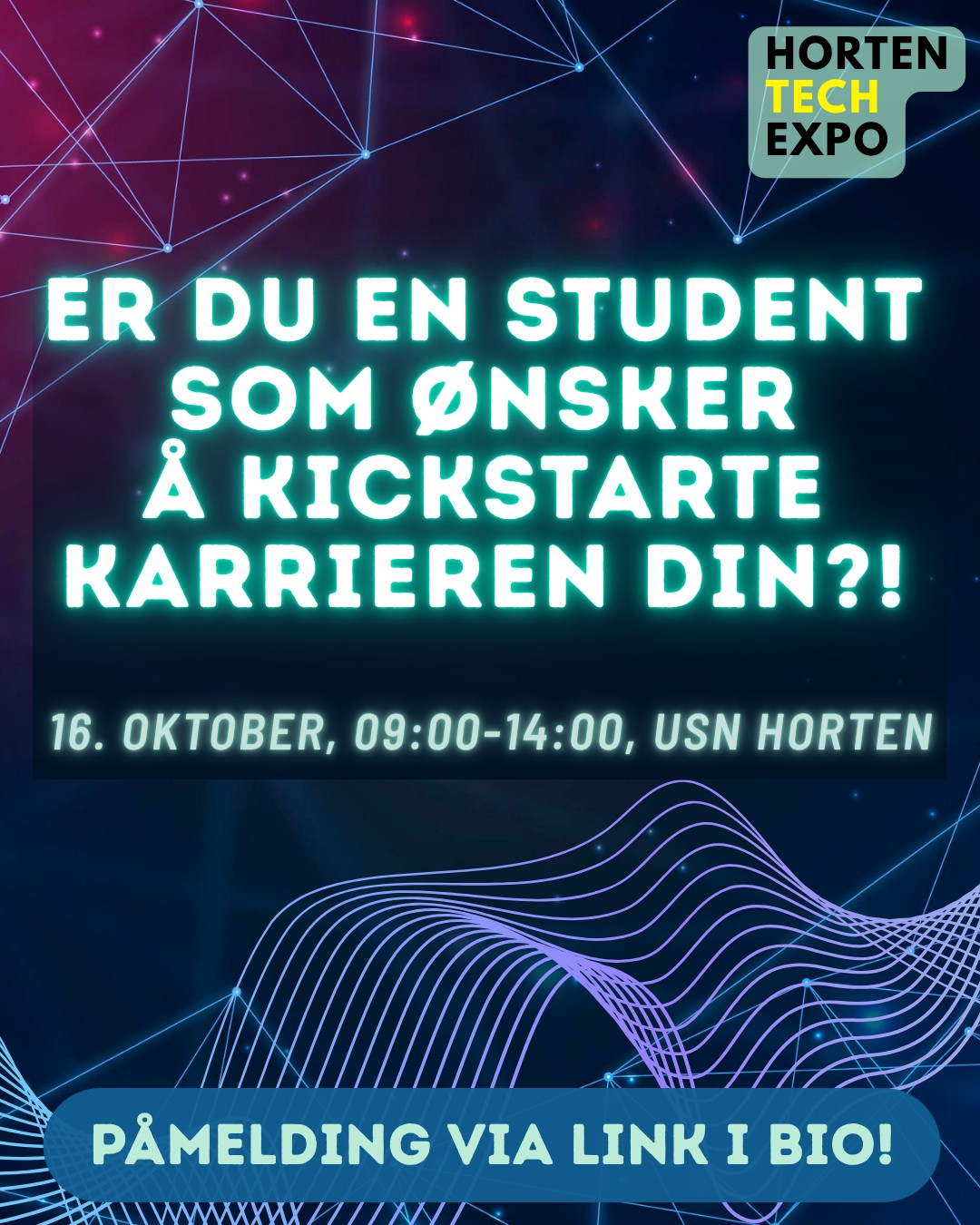 🚀 Horten Tech Expo
📍 USN Horten
📅 16. oktober | ⏰ 09:00–14:00
Er du student og klar for å kickstarte karrieren din?
Dette er sjansen til å møte næringslivet – direkte!
🎁 Gavekort på 400 kr (begrenset antall!)
🥪 Gratis lunsj
🤝 Nettverk + muligheter
👉 Meld deg på via link i bio
#HortenTechExpo #TechExpo2025 #KarriereKickstart #USNHorten #IngeniumUSN #SUMIngenium #ingenium #HortenBy #USN