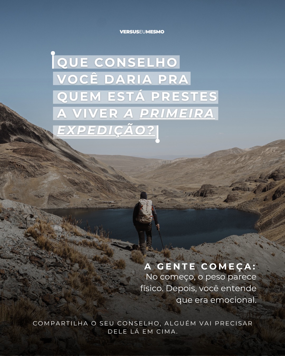 No começo, parece que o desafio é físico.
Mas logo você entende que é a cabeça, e o coração, que te levam até o topo.
Cada expedição é mais do que uma viagem: é um espelho do que você é capaz de enfrentar e conquistar.
E o primeiro passo começa quando você decide sair da zona de conforto.
🌍 Na plataforma da Versus, você escolhe seu destino e encontra os melhores guias, garantindo segurança, preparo e experiências reais em cada montanha.
O topo te espera, e a sua história pode começar agora.
💬 Chame a Versus no WhatsApp e descubra qual será a sua próxima conquista.
#VersusEuMesmo #fuicomaversus #Montanhismo #AventuraQueTransforma #PrimeiraExpedição