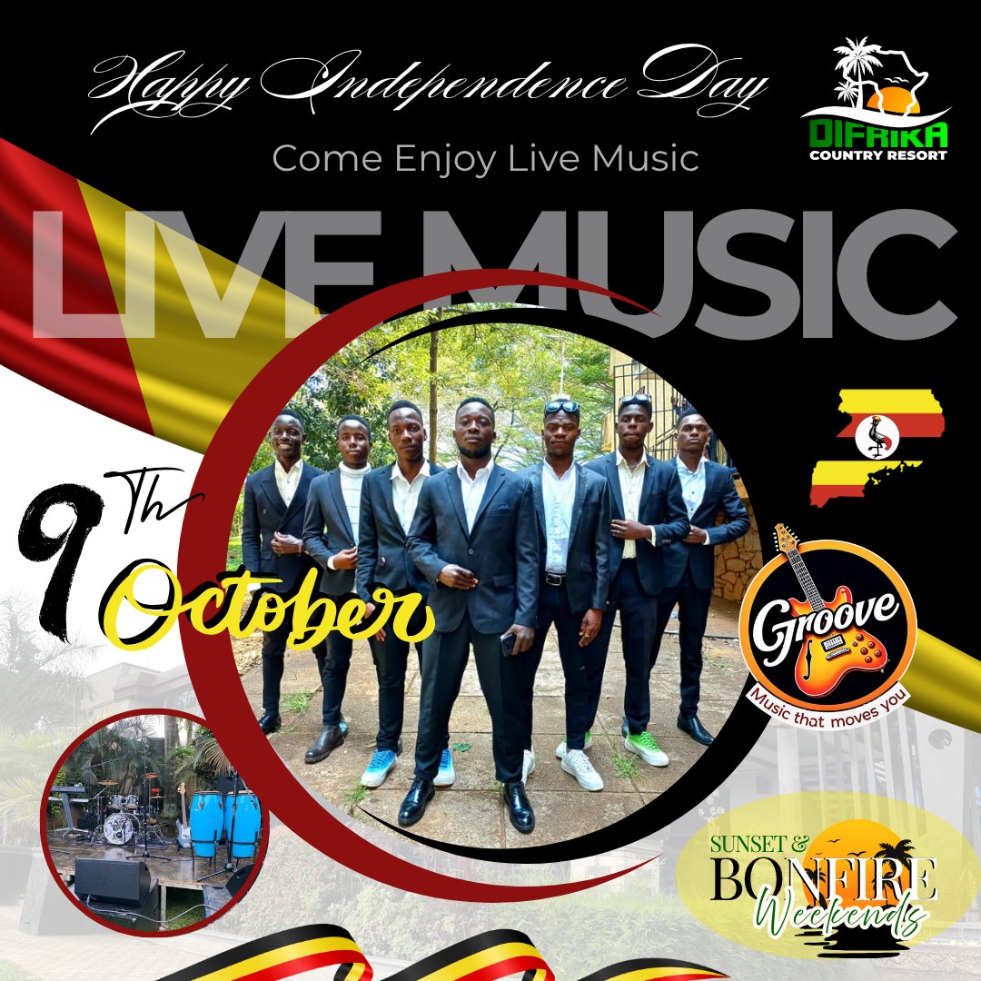 Happy Independence Day. Come Enjoy Live Music . #DifrikaCountryResort #OctoberAtDifrika #SunsetWeekends #BonfireNights #ExploreUganda #WeekendGetaway