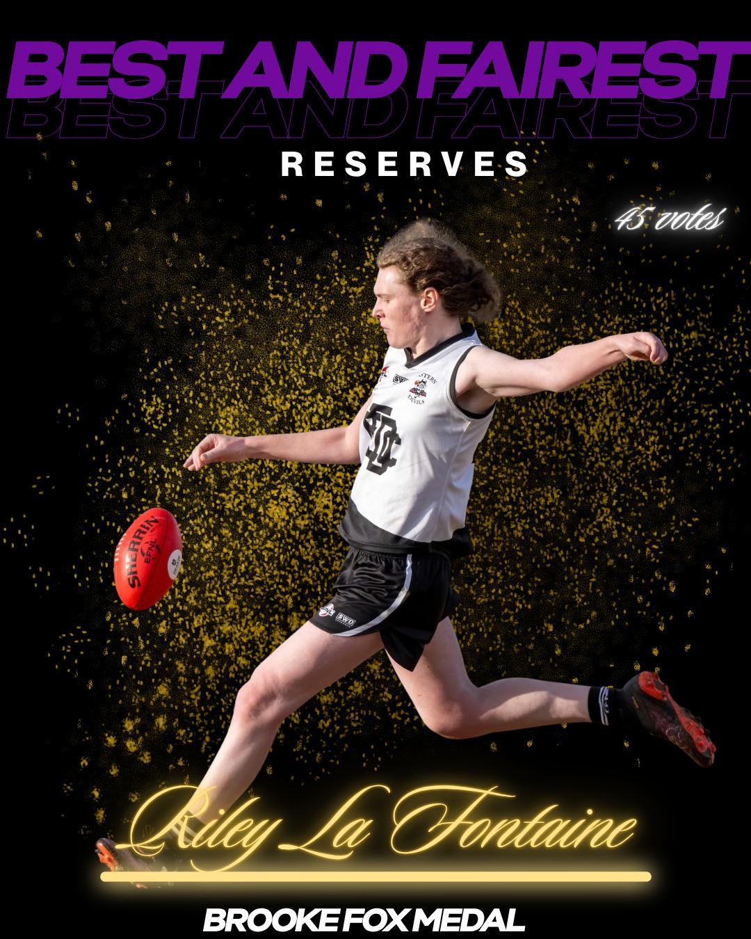 Congratulations to our 2025 Reserves award winners
Best & Fairest - Riley La Fontaine
Runner up Best & Fairest - Emily Chalmers
Leading Goal Kicker - Shelley Beggs
Coaches Award - Emily Chalmers
Most Improved - Zara Langton