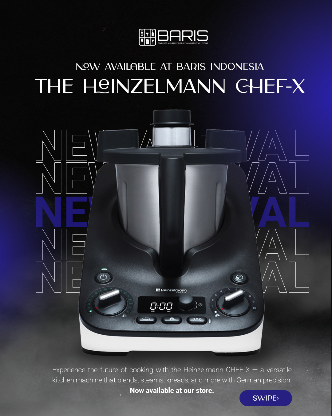 🔥 Meet the Game Changer in Your Kitchen! 🔥
Heinzelmann Chef-X hadir sebagai solusi multifunctional cooking machine yang dirancang by chefs, for chefs.
Bukan sekadar blender atau mixer, tapi all-in-one professional kitchen partner.
✨ Fitur unggulan Chef-X:
🔹 10 Speed Control + Turbo up to 10,500 rpm
🔹 Heat up to 130°C (perfect for sauces, soups, & more)
🔹 Multi-Pulse + Reverse Function
🔹 Robust & Powerful – built for intensive professional use
Bayangkan, dalam 1 unit Anda bisa:
👉 Mixing, chopping, blending, cooking, steaming, bahkan emulsifying.
Effortless. Consistent. Reliable.
💡 Designed with chefs, for chefs – menjadikan setiap dapur lebih efisien tanpa kompromi pada kualitas.
⚡️ Saatnya upgrade your kitchen workflow dengan Heinzelmann Chef-X.
Lebih cepat, lebih presisi, lebih profesional.
📍 Tersedia di Baris Indonesia – Your Beverage & Kitchen Innovative Partner.
#BarisIndonesia #ProfessionalKitchen #ChefX #Heinzelmann #KitchenInnovation #BarwareBali #BaliHospitality