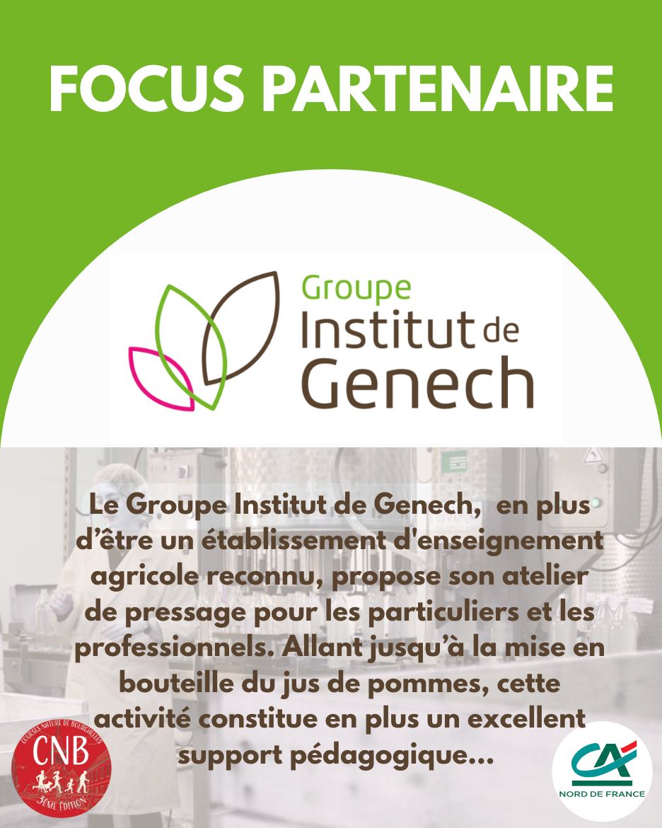 FOCUS PARTENAIRE 🍎🚜
Vous avez un verger, des pommes à foison et l'envie d'en profiter au delà de la saison... venez presser votre récolte et savourer un vrai jus de pommes toute l'année!
L'INSTITUT DE GENECH vous accueille et propose un atelier de pressage de vos pommes.
Merci à l'INSTITUT DE GENEC pour son soutien !
#CNB #coursesnaturebourghelles #FocusPartenaire