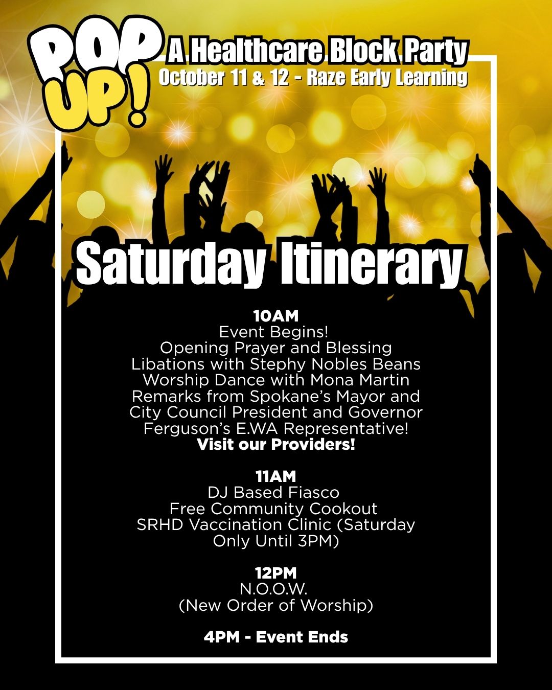 Come join us today at @razeearlylearning!
Rain or shine, we are celebrating healing and community with fun, food, and entertainment!
Grab your umbrella and come see us!
#spokanewashington #vibesandvitalsigns #communityhealth