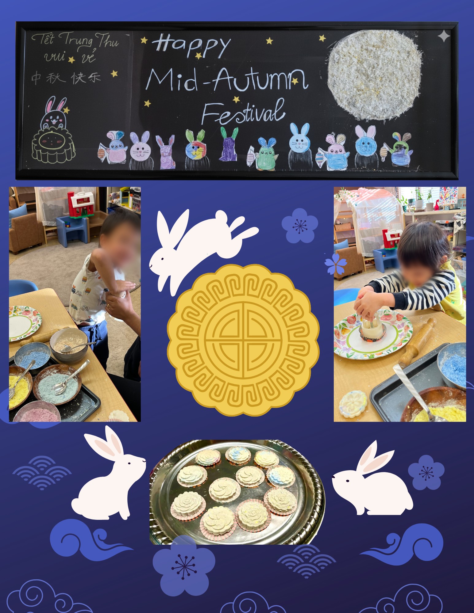 We made moon cookies (from cooked tapioca flour, food coloring, coconut milk and sugar) which is one of our traditional Vietnamese childhood desserts.
"At its core, the Mid-Autumn Festival is a celebration of the harvest and family unity. Historically, people worshiped the moon to give thanks for the harvest and to pray for its return in the following year. The full moon’s roundness is seen as a representation of completeness, which extends to family togetherness. Today, the festival is still important for families to come together and appreciate the beauty of the full moon, while also praying for good fortune and health."
https://hongdeschool.ca/2024/09/16/mid-autumn-moon-festival-why-and-how-to-celebrate/
"Being culturally responsive is not about integrating all the children’s home practices into child care programs—that would be impractical. Rather, it’s a dynamic process that requires ongoing flexibility, openness, compromise, and partnership between educators and families to identify the key cultural practices that support each child to feel at home while in child care. It is a lifelong commitment to learning and exploring, not a destination or a strict set of rules to follow."
PolicyWise for Children & Families. (2024). Spark: A Guide to Culturally Responsive Early Learning and Child Care in Alberta. Pg 18. Retrieved from sparkguide.ca.
#earlychildhoodeducation #midautumn #earlylearning #childcare #celebration #moon #harvest #autumn #yyc