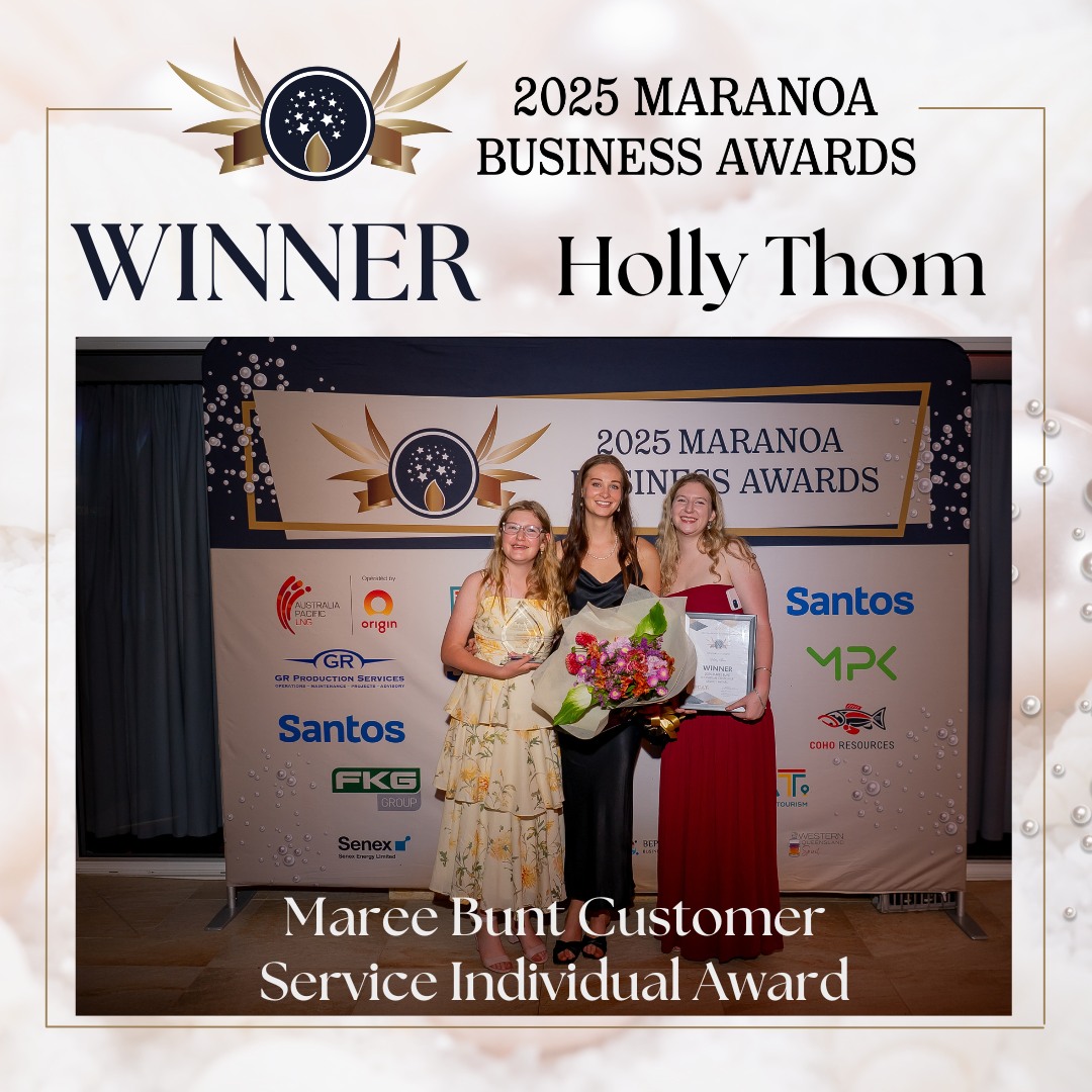 🏆Congratulations to Holly Thom, winner of the Maree Bunt Customer Service Individual Award at the 2025 Maranoa Business Awards.
RCAT extends its sincere congratulations to Holly for her outstanding dedication to excellence in customer service. @suratnewroyal
#MaranoaBusinessAwards #RCAT #CelebratingLocalBusiness #CustomerServiceExcellence
