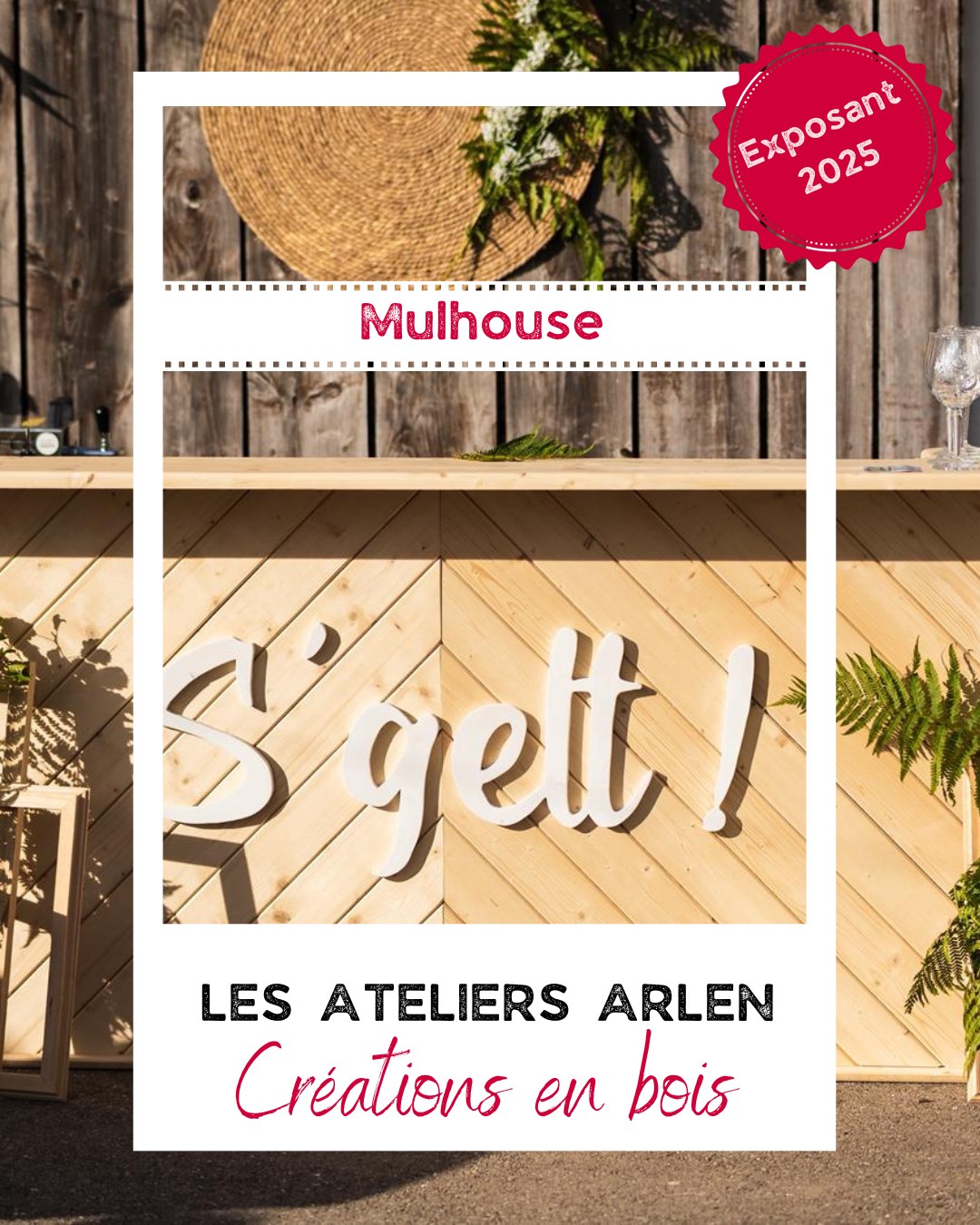 Derrière @lesateliersarlen, il y a un couple de menuisiers passionnés, un duo complice qui façonne le bois avec autant de savoir-faire que de bonne humeur.
Leur signature ? Des créations authentiques, solides et pleines de caractère, où l’artisanat rencontre l’imagination — parfois un peu folle !
Aujourd’hui, ils étendent leur univers au monde de l’événementiel avec des enseignes et décors personnalisés, pour apporter du bois, du style et de la chaleur là où on ne l’attend pas.
Leur univers ? Twister — entre tempête créative et plan B ingénieux, rien ne les arrête !
Leur thème de cœur : le silvestre, brut, naturel et vivant.
❤️ Leurs conseils aux futurs mariés :
- Ne stressez pas pour des détails.
- Organisez-vous tôt.
- Et surtout, le jour J, déléguez pour savourer chaque instant.
Pour eux, le Wild in Love, c’est l’authenticité — du vrai, du sincère, du fait main, proche des artisans et des gens.
📍 Retrouvez Les Ateliers Arlen les 18 & 19 octobre à la Cité du Train de Mulhouse.
🎟️ Billetterie : www.wildinlovefestival.com