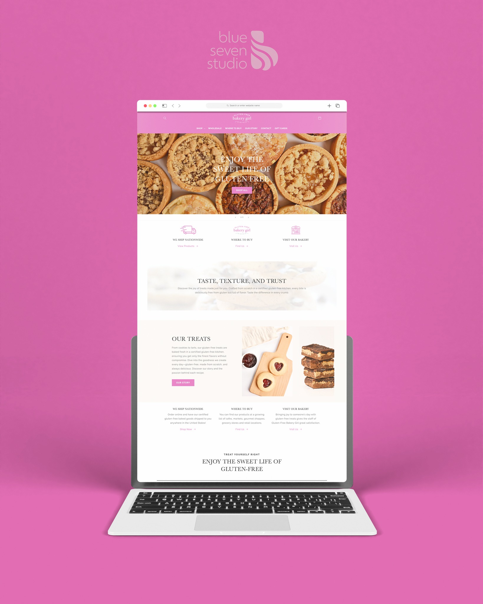 We loved bringing this project to life, a custom site for Gluten Free Bakery Girl that’s equal parts sweet, simple, and seamless. 🍞✨
The new site ties in perfectly with her full marketing strategy, creating a consistent look and feel across web, social, and beyond.
Website Design for #BlueSevenClient | Gluten Free Bakery Girl
#bluesevenstudio #websitedesign #glutenfree #bakery #website #marketingteam
