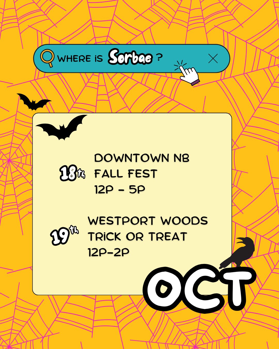 We're not done yet! Weekend is looking bright and spooky 👻🎃🍂
@dnbinc FallFest is a free, family friendly event held annually in downtown New Bedford. The event includes live music, Halloween performers, fall themed activities for ages, and of course trick or treating! Don't forget your costumes : FallFest is a free, family friendly event held annually in downtown New Bedford! The event includes live music, Halloween performers, fall themed activities for ages, and of course trick or treating! Don't forget your costumes :)
Saturday Oct. 18th 12pm - 5pm
@westportrecreation Explore the trick or treat trail in costume featuring tons of outdoor games, pumpkin painting, music, food and more! Pre-registration required. Sign up at westportrec.com
Sunday Oct. 19th 12pm-2pm