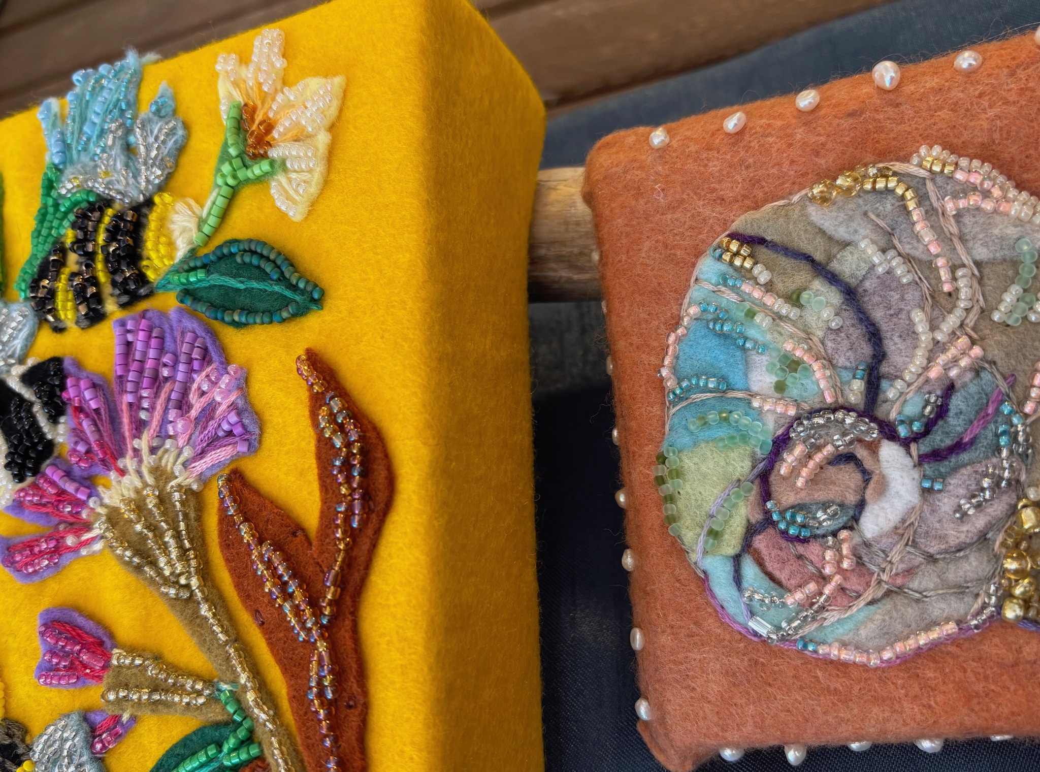 many mini felt artworks in the making for the Holiday season 🧡💛