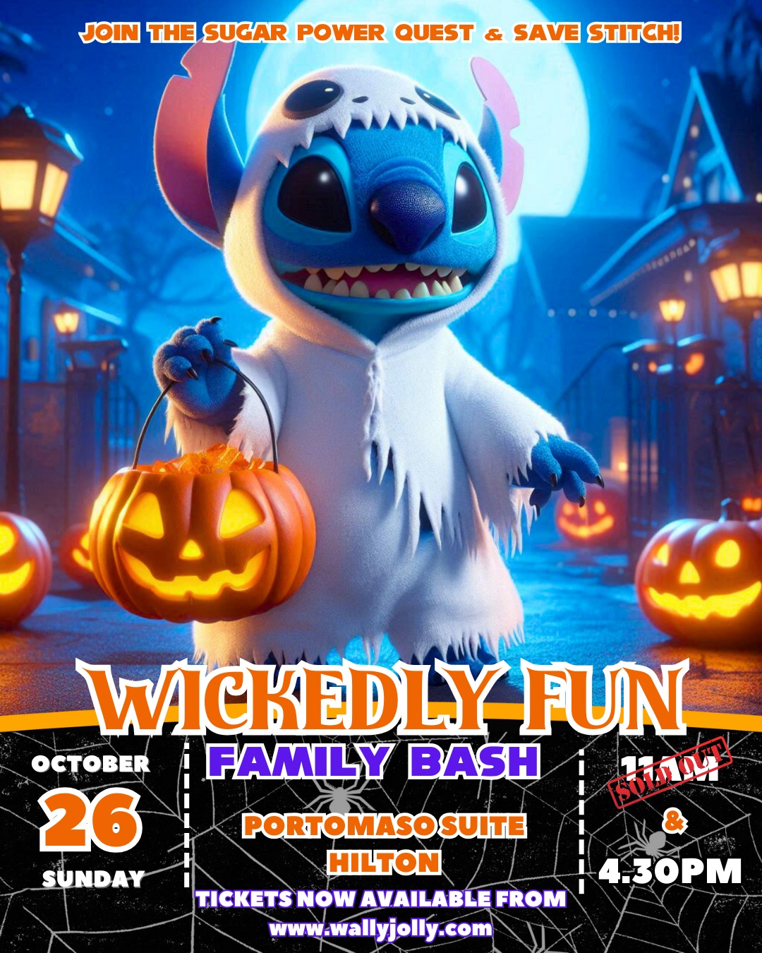 ๐๐ฎ๐๐ ๐ฐ๐ฎ๐น๐น! โณ
Only 10% of tickets remain for the 4:30 pm event.
11:00 am is SOLD OUT.
Book your tickets now on:
www.wallyjolly.com/halloween