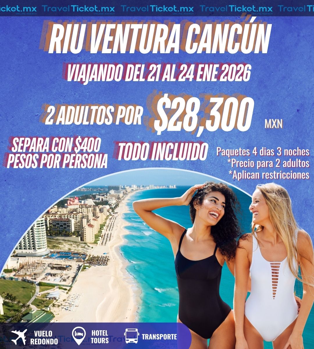 ๐ด ยก๐๐ฌ๐๐ฬ๐ฉ๐๐ญ๐ ๐ ๐๐๐ง๐๐ฎฬ๐ง ๐๐ฌ๐ญ๐ ๐๐ง๐๐ซ๐จโโ๏ธ
Del ๐๐ ๐๐ฅ ๐๐ ๐๐ ๐๐ง๐๐ซ๐จ, disfruta 4 dรญas frente al mar en el ๐๐จ๐ญ๐๐ฅ ๐๐ข๐ฎ ๐๐๐ง๐ญ๐ฎ๐ซ๐ ๐๐๐ง๐๐ฎฬ๐ง, ๐ฉ๐จ๐ซ ๐ฌ๐จ๐ฅ๐จ $๐๐,๐๐๐ ๐๐๐ ๐ฉ๐จ๐ซ ๐ ๐๐๐ฎ๐ฅ๐ญ๐จ๐ฌ ๐
โจ Incluye:
โ๏ธ Vuelo redondo
๐จ Hospedaje con ๐๐๐๐ ๐ป๐๐
๐ ๐ฐ๐๐๐๐๐๐
๐ (alimentos y bebidas ilimitadas)
๐ Traslados aeropuertoโhotelโaeropuerto
๐งณ Equipaje de mano
๐ณ ยก๐๐๐ฉ๐๐ซ๐ ๐ญ๐ฎ ๐ฏ๐ข๐๐ฃ๐ ๐๐จ๐ง ๐ฌ๐จ๐ฅ๐จ $๐๐๐ ๐ฉ๐๐ฌ๐จ๐ฌ ๐ฉ๐จ๐ซ ๐ฉ๐๐ซ๐ฌ๐จ๐ง๐โ
๐ฅ Cupo limitado โ ยกreserva hoy y disfruta unas vacaciones inolvidables en el paraรญso!
๐ฒ Escrรญbenos por mensaje o WhatsApp y asegura tu lugar con ๐๐ซ๐๐ฏ๐๐ฅ ๐๐ข๐๐ค๐๐ญ.