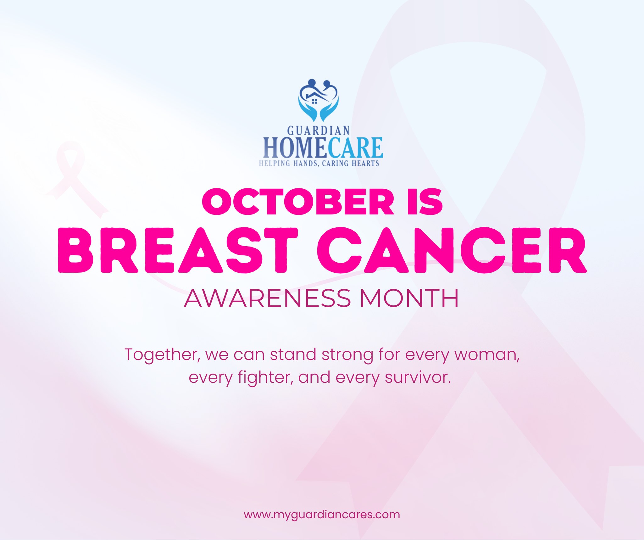 💗 Let’s keep spreading awareness this Breast Cancer Awareness Month.
Early detection saves lives — encourage your loved ones to schedule a screening and learn the signs.
Together, we can stand strong for every woman, every fighter, and every survivor. 💪
#BreastCancerAwareness #GuardianCares #EarlyDetection #PinkOctober