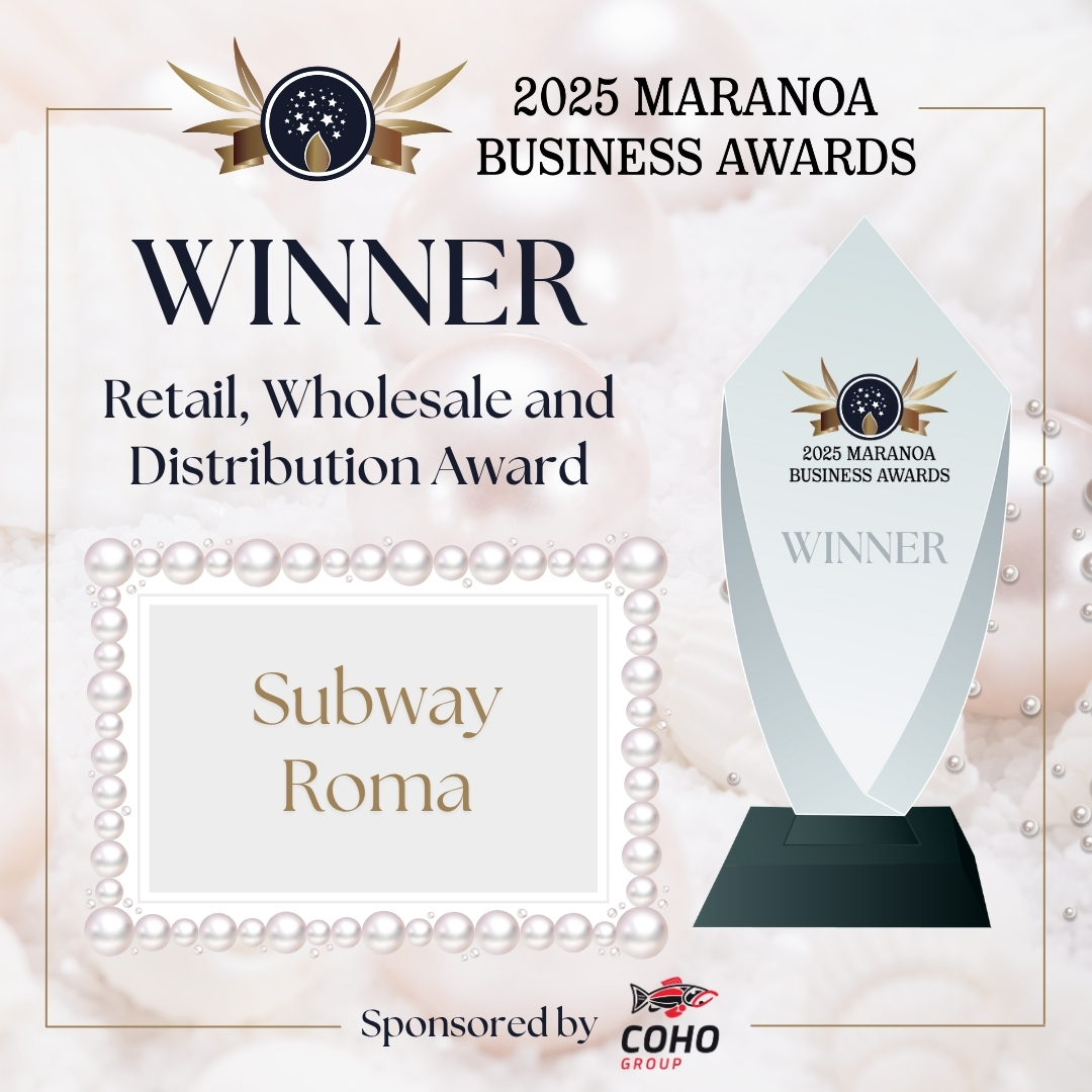🛍️ Retail, Wholesale & Distribution Award 🛍️
Congratulations to all the nominees for the Retail, Wholesale & Distribution Award at the 2025 Maranoa Business Awards! 🌟
Your passion for delivering quality products and exceptional service helps keep the Maranoa community thriving. 🙌💛
And the winner is…
🥇 Subway Roma!
A big shoutout to the Subway Roma team for their consistent excellence, community spirit, and dedication to providing a welcoming experience for every customer who walks through the door. 👏🥪
Coho Group Ruth D'Hennin