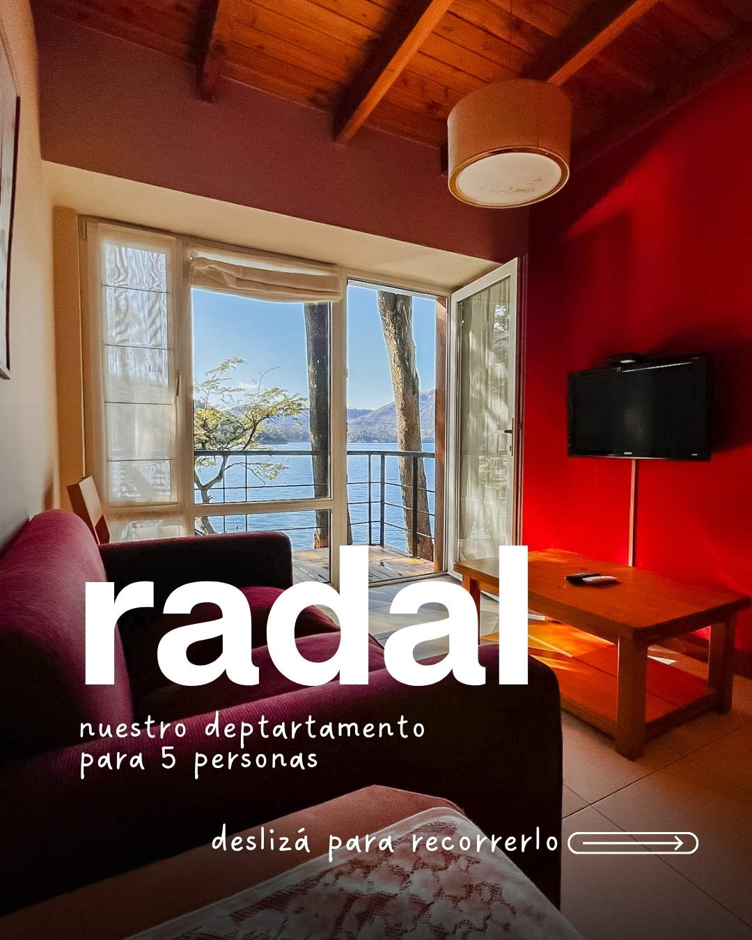 🍂 Conocé el Departamento Radal: amplitud, confort y detalles pensados para que tu estadía en Bariloche sea inolvidable.
✔️ Hasta 5 personas
✔️ Dormitorio principal con baño en suite e hidromasaje
✔️ Segundo dormitorio con 3 camas
✔️ Cocina equipada + living comedor amplio
✔️ Smart TV, cortinas blackout y más
🌸 Promo Primavera: del 1/9 al 30/11, dormí 4 noches y pagá solo 3.
📲 Consultanos disponibilidad y asegurá tu lugar frente al Lago Gutiérrez.”
Si querés saber más, escribinos por WhatsApp desde el link en la biografía