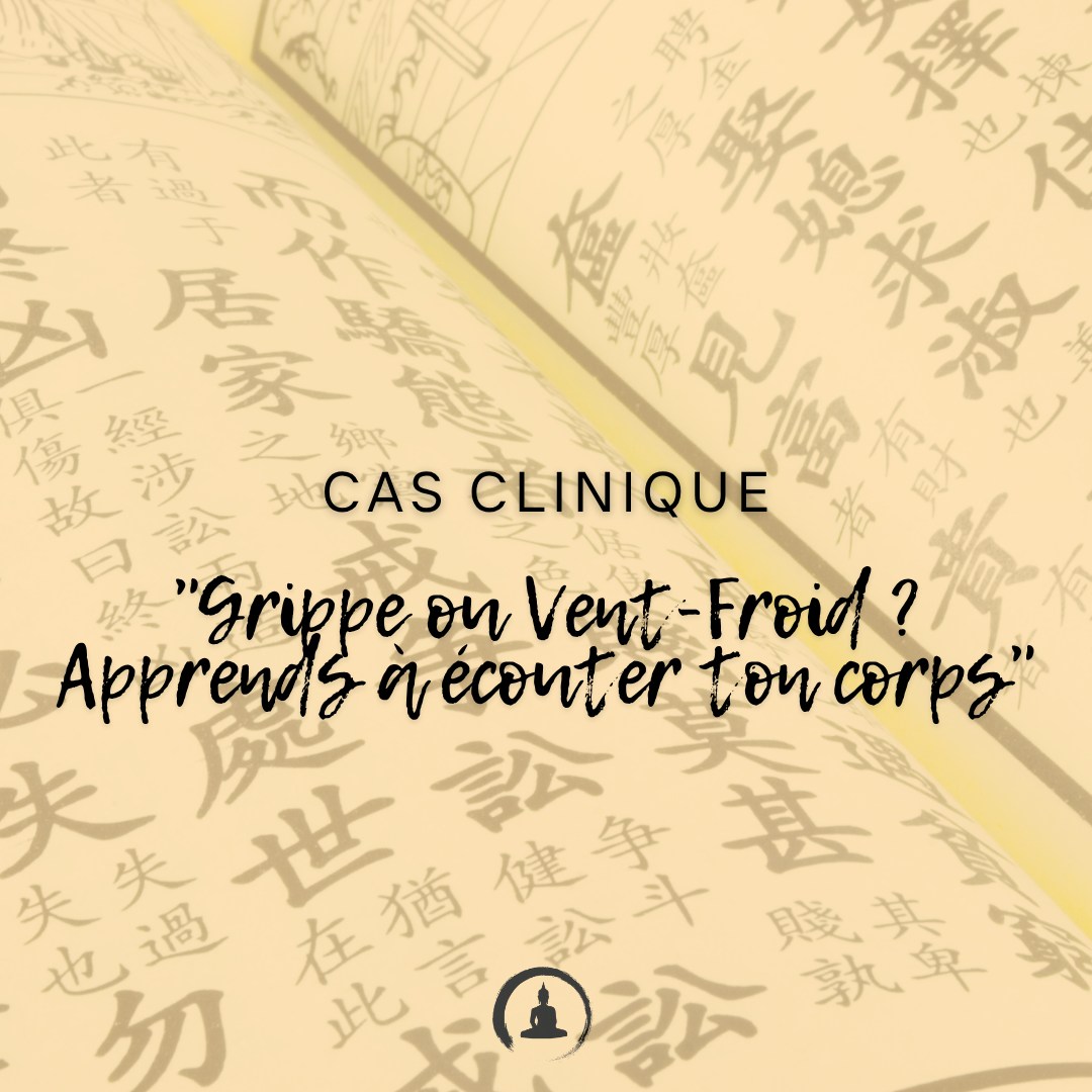 Grippe ou Vent-Froid ? Apprends à écouter ton corps
❄️ Tu frissonnes, tu es KO, le nez bouché, la gorge prise, et la fièvre te cloue au lit ?
→ Pour la Médecine Traditionnelle Chinoise (MTC), ces symptômes ne sont pas qu'un virus... Ils parlent d'une atteinte par le Vent-Froid.
🌤️ Le Froid entre par la peau, bloque le Wei Qi (ton bouclier immunitaire), et déséquilibre le Poumon. Résultat : tu grelottes, tu tousses, tu t'alourdis.
Symptômes typiques :
Début brutal, frissons, fièvre
Asthénie intense, douleurs diffuses
Nez bouché, gorge irritée, toux
🎒 En MTC, le traitement ne vise pas seulement à "calmer les symptômes", mais à libérer l'extérieur et chasser le Froid.
🚫 Le repos et la chaleur sont essentiels → bénéficie d'un bain de pieds chaud, d'infusions épicées et d'une bonne couverture !