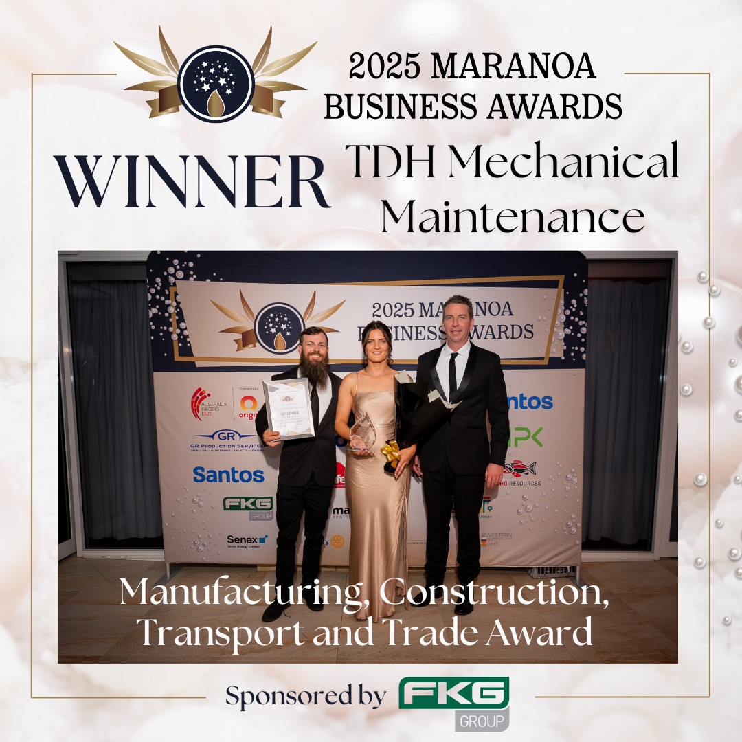Congratulations to TDH Mechanical Maintenance, winner of the Manufacturing, Construction, Transport and Trade Award at the 2025 Maranoa Business Awards.
RCAT extends its sincere thanks to FKG Group for their sponsorship for this award and support for business in our region.
TDH Mechanical Maintenance
#MaranoaBusinessAwards #RCAT #CelebratingLocalBusiness #CustomerServiceExcellence