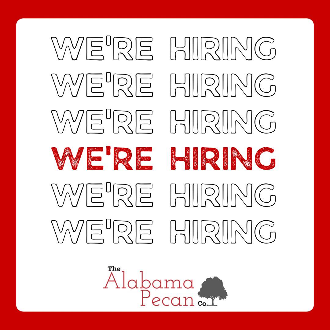 Now Hiring: Dishwasher 👏
We’re looking for someone 16 or older who can work nights, specifically Friday and Saturday nights.
It’s honest work, solid hours, and part of a team that keeps things moving behind the scenes.
If you’re dependable and not afraid to get your hands wet, we’d love to talk.
📍Apply in person at The Alabama Pecan Company
📞 Or call 334-898-1634 for more info
#NowHiring #DishwasherNeeded #JoinOurTeam #AlabamaPecanCompany #KitchenTeam #WorkLocal #BamaJobs