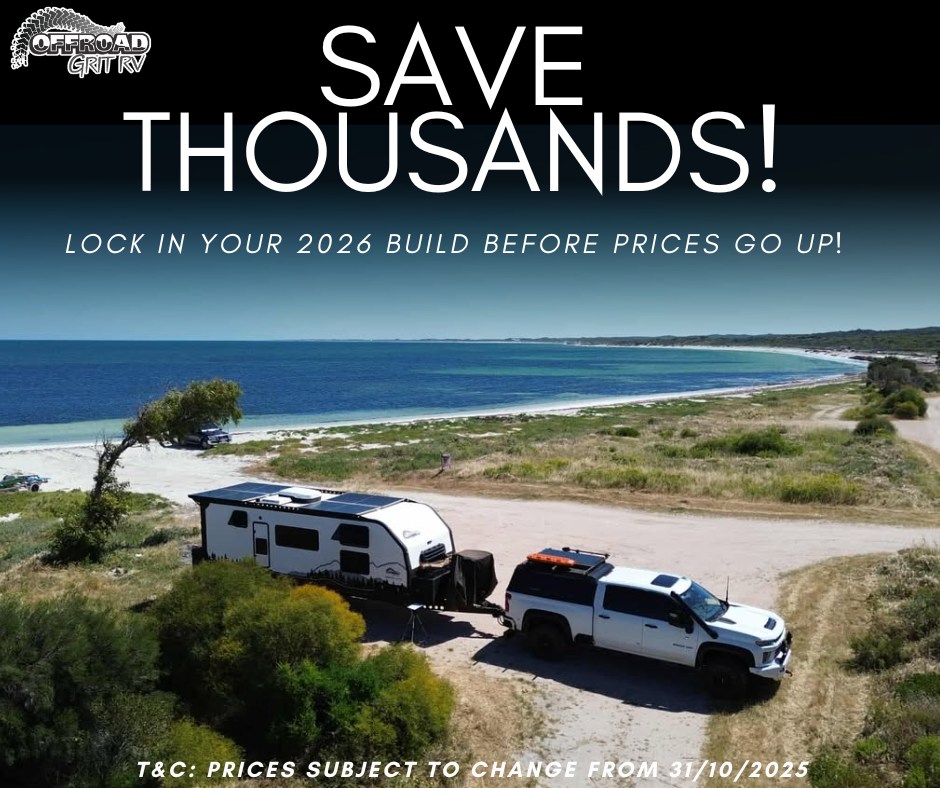 ⏰TIME IS RUNNING OUT!⏰
With the end of October fast approaching, this is your last chance to lock in current pricing and secure your 2026 build slot!
Price increases are coming, and once they’re in place, they’re here to stay.
If you’ve been sitting on the fence, now’s the moment to act. ✅
🚐 Why order now?
✔️ Beat the upcoming price rise
✔️ Secure your preferred build timing
✔️ Lock in your dream Offroad Grit RV with no surprises
📞 Message us today to discuss your build and lock it away before the cutoff!
#CaravanLife #OffroadCaravan #AdventureReady #TravelAustralia #CaravanGoals #ExploreMore #VanBuild #RVLife #OffGridLiving #AussieMade #FutureBuild #LockItIn #PriceRiseComing