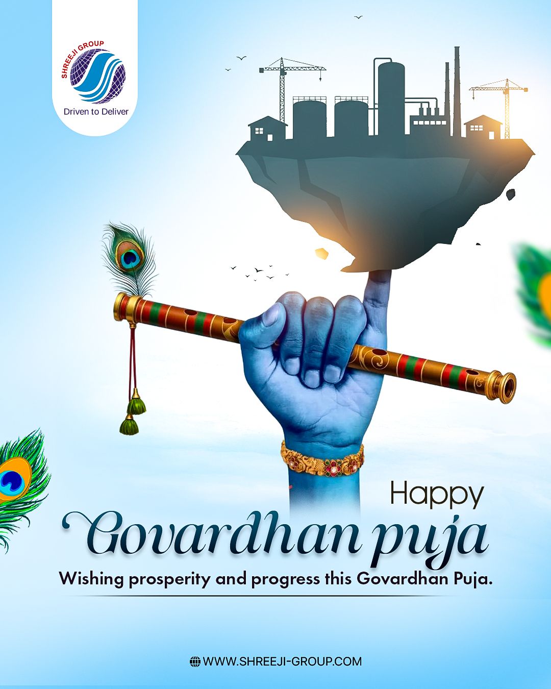 Shreeji Group wishes you a joyous Govardhan Puja filled with blessings, prosperity, and happiness. May this divine day bring peace and positivity to every home.✨🌿
#GovardhanPuja #FestiveJoy #ShreejiGroup #DivineBlessings #CelebrationOfFaith
