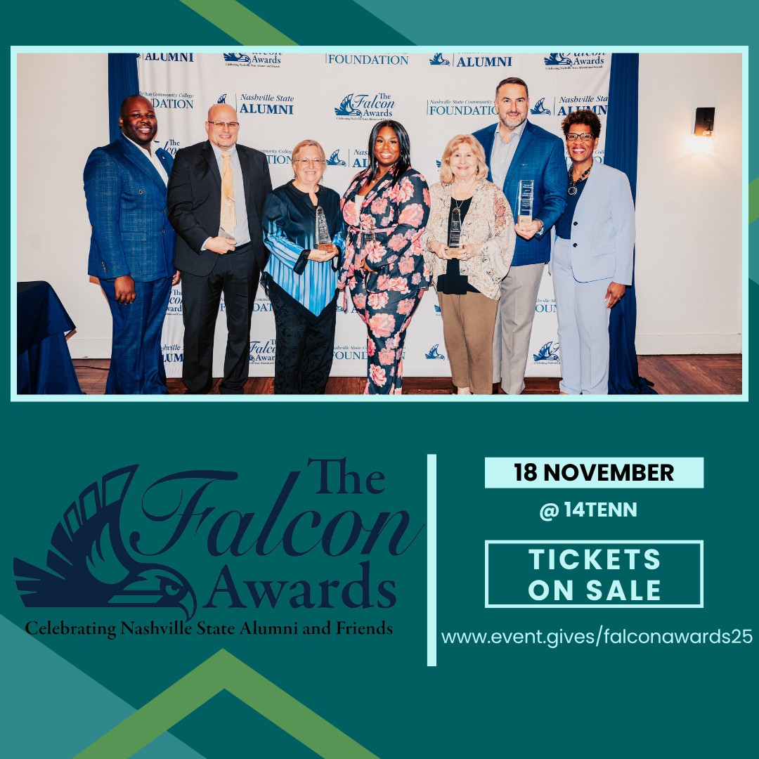 Weāre just one month away from the Falcon Awards, join us in celebrating our amazing community! š Get your tickets at the link in our bio, don't miss out!
#FalconAwards #NashvilleState #NSCCFoundation