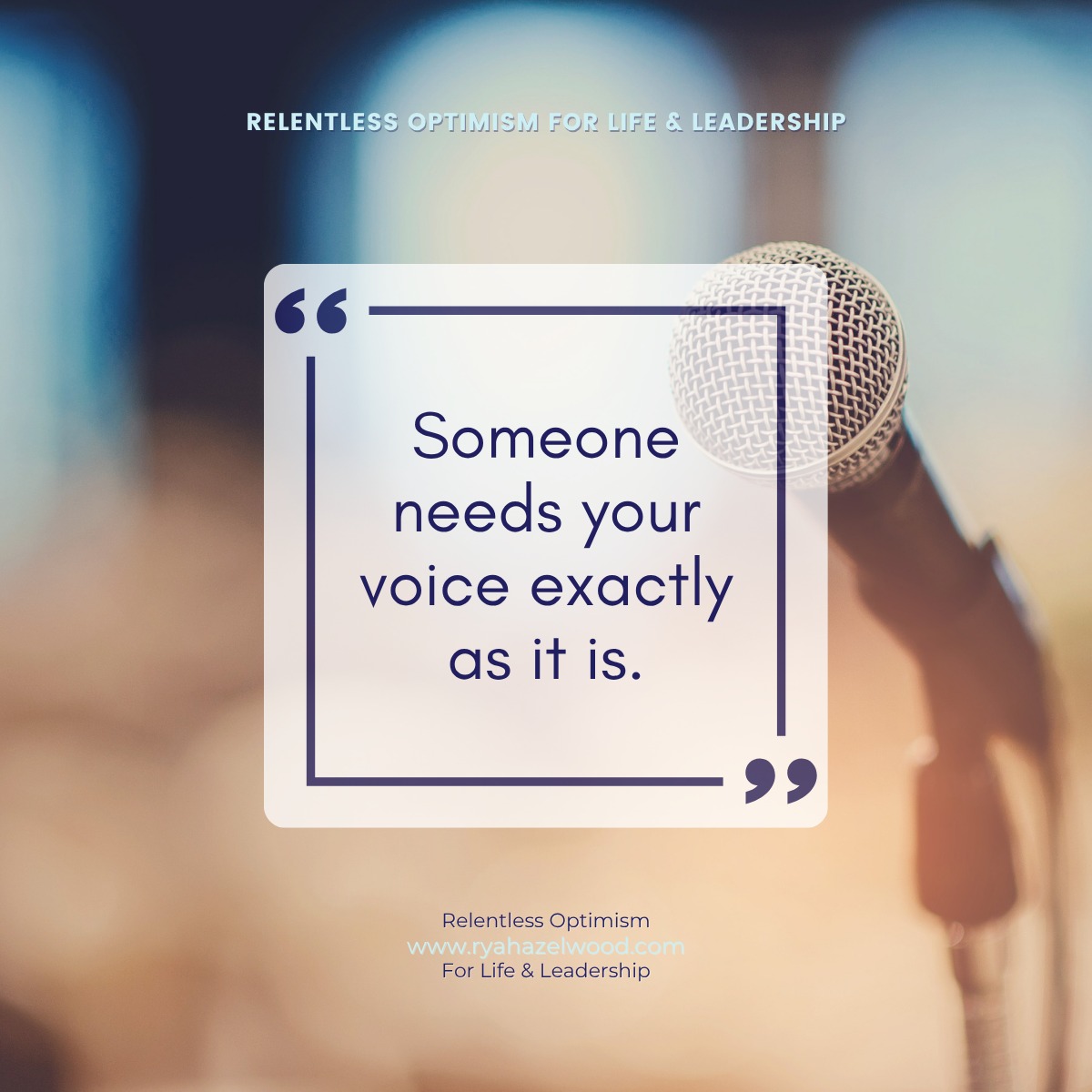 I used to think I had to sound like an expert all the time.
I’d over-rehearse. Over-edit. Filter my message until it sounded “right” … and in the process, it stopped sounding like me.
Then I started noticing what actually resonated with people.
It wasn’t the perfect phrasing.
It was the moments of vulnerability that led people to say: “Me too.”
It was the truth wrapped in courage, not credentials.
✨ You don’t need to outshine anyone to add value. You don’t need a perfect turn of phrase.
You just need to show up fully.
📖 The part you’re tempted to hide?
Might be the most powerful part of your voice.
📣 Want to bring this message to your team, community or event?
Let’s talk about how Relentless Optimism can transform the way we live, lead and move through challenges with more grace, grit and grounded courage.
📩 DM me or email rya@ryahazelwood.com to start the conversation.
📖 Check out the book that started it all: https://a.co/d/86Ynhsy
#RelentlessOptimism #ImposterSyndrome #OwnYourVoice #ThoughtLeadership #TheLeadersEdge