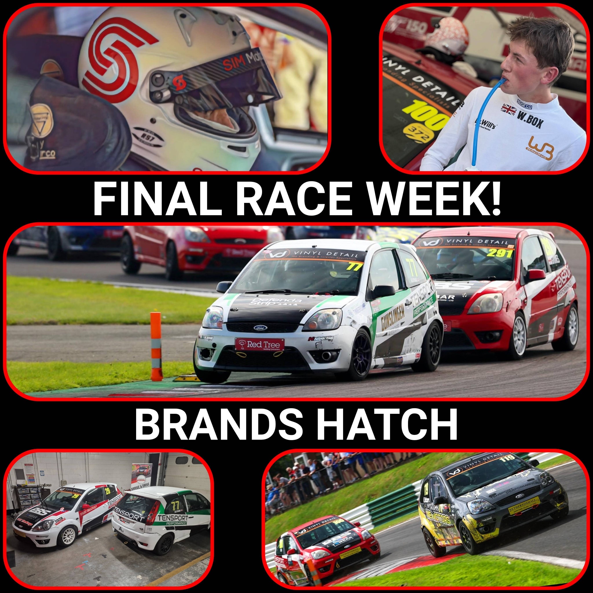 It's race week for the final time this season!
This weekend we've got a strong lineup! 🏁
#100 - Our young driver @william_boxx is back out with us in the red hire car and aiming for some more good results after getting plenty of laps in on the trackday last weekend. William has driven exceptionally well all season and we couldn't be more proud to be his first team to help and guide him straight into top10 results this year after having no previous experience in karting or other cars.
#36 - @simric247 is back in the race seat after a couple of years away, building SIM Motorsport into a super business/platform for drivers wanting to go from the SIM to track. They've also helped countless drivers go from being good to really good drivers after spending time at their SIM centre at @brandshatchofficial. Its a pleasure to work with Simon and Alex. Long may it continue!
#77 - Race winner @alexsprange.racing is back out for his local round after over a year out of the seat. After deciding to take this year out to concentrate on business ventures, Alex has decided he fancies a weekend back with the team, and we're super excited to see how he gets on!
#119 - @aiden.vickers is out once again looking to keep making progress like he has done all season! Aiden has had some mega results this year and also had some bad luck, which has denied him from some even better results! Let's see what this weekend brings!
See you all at Brands! 😎🏁