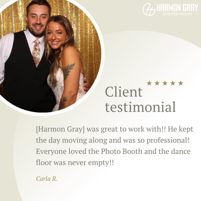 Thank you!!
#ctwedding #ctdj #weddingdj #weddingphotobooth #weddingphotoboothrental #harmongrayentertainment #hgphotobooths