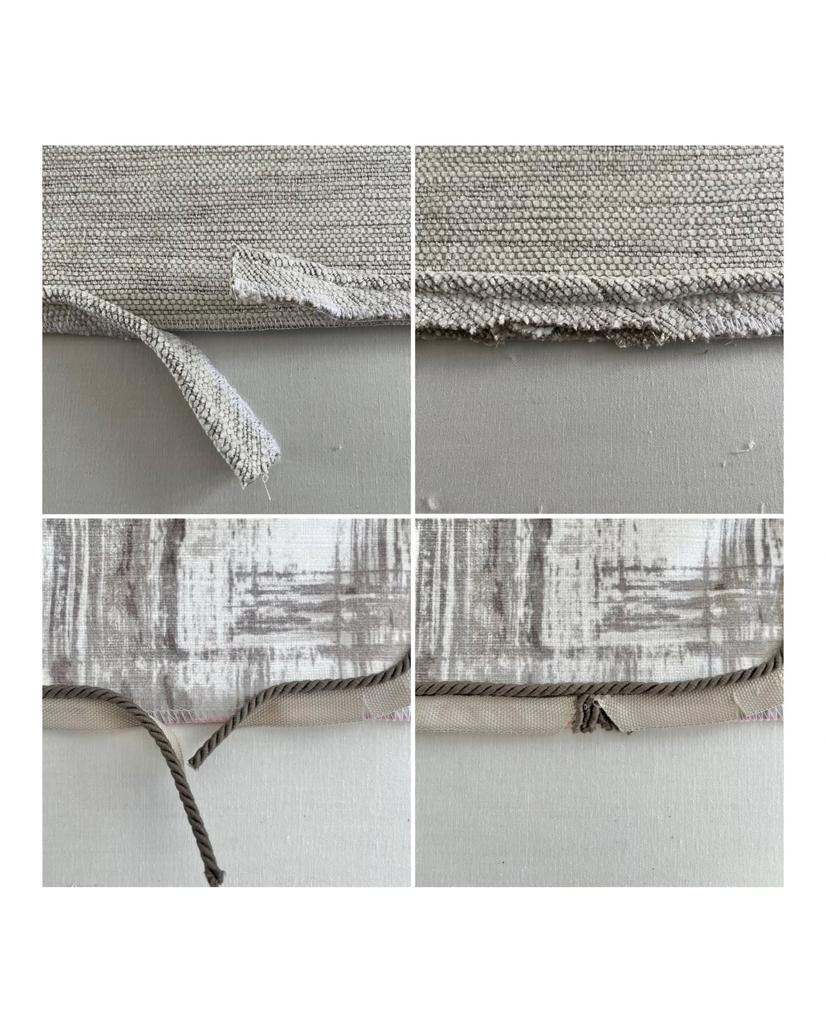 There are several ways to join the two ends of piping, some are a little more obvious than others and it's all down to how tricky then can be to execute.
How I do them is definitely not the easy option but I strive to make sure the joins are as seamless as possible, which is only fitting for a high-end product I think!
#softfurnishings #southlondon #softfurnishing #TootingBec #balhamnewsie #romanblindmaker #tootingnewsie #fulham #romanblindmakers #northcoteroad #custommade #tooting #balhammums #southwestlondonmums #balhamlife #tootingmums #madetomeasure #cushioncovers #cushioncover #cushions #cushionstyle #CushionLove #curtainmaker #windowtreatments #windowseats #earlsfield #romanblinds #balham #wandsworth #bespoke