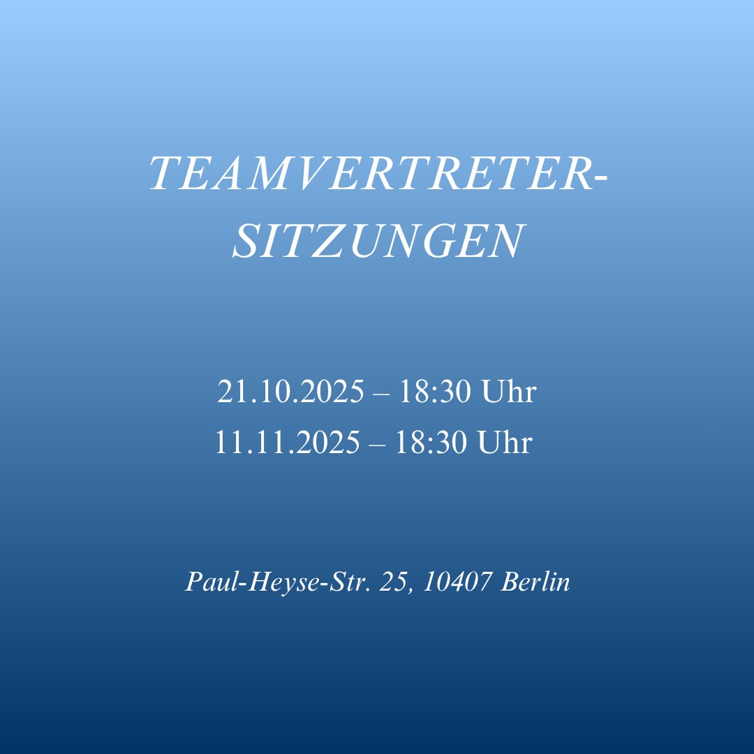 Für eure Planungen schon mal die nächsten zwei Teamvertreter-Sitzungen. Ihr seid alle herzlich eingeladen, mitzumachen.
#teamunitedonice #fürdiewertedeslebens