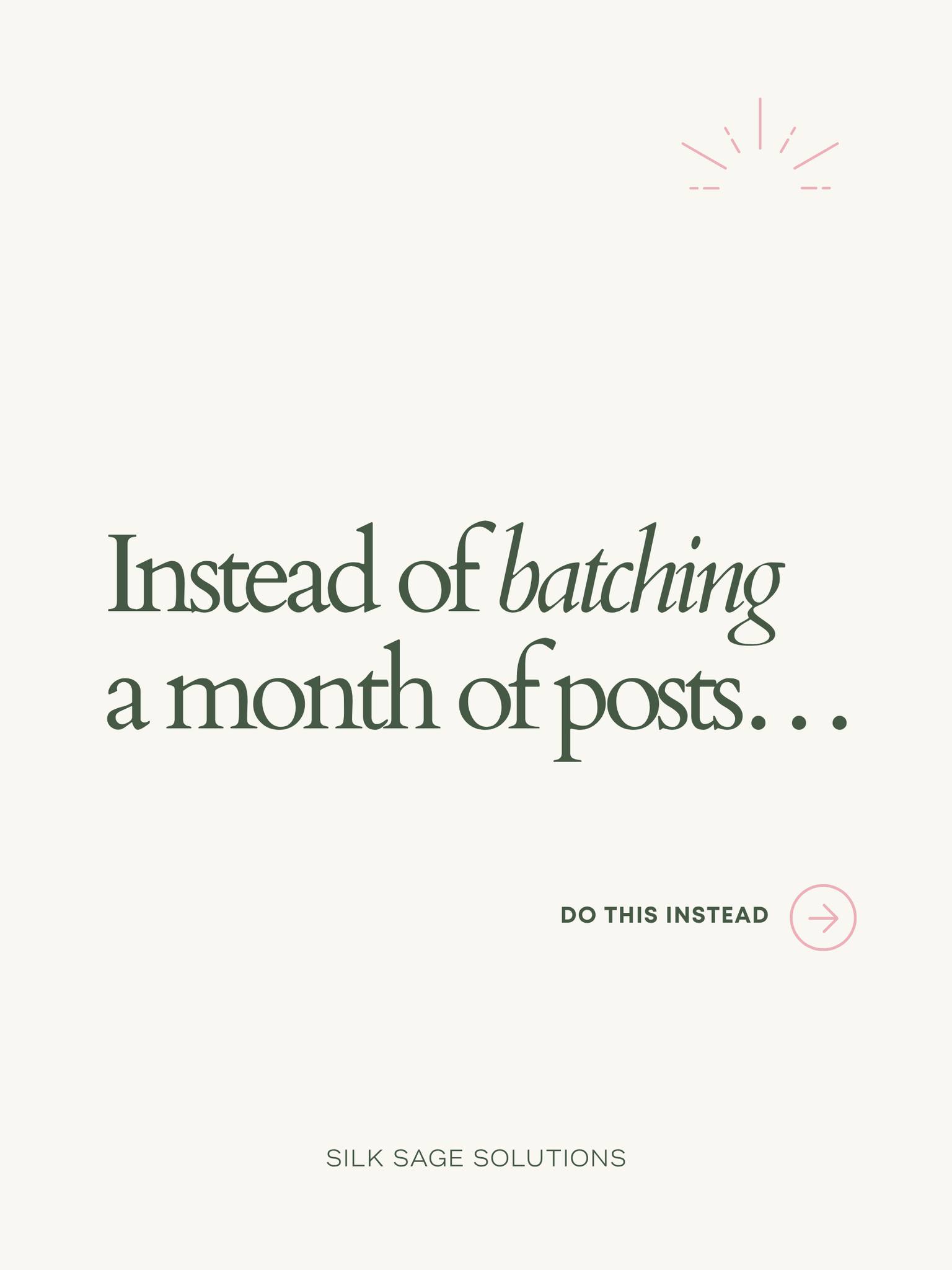 Let’s be real — batching a month of content sounds smart…
Until you’re 12 slides deep, spiritually drained, and starting to hate your own vibe.
Here’s the shift:
✨ Content that honours your capacity
✨ Strategy that’s rooted in actual clarity (not Pinterest mood boards)
✨ Sacred structure that lets you breathe
Because you're not a content robot. You’re a walking frequency.
Save this if you’re done forcing it just to feel “consistent.”
👉🏼 Follow @silksagesolutions if your content needs more conversion and less cortisol.
#soulledmarketing #alignedvisibility #spiritualentrepreneur #energeticstrategy #magneticcontent