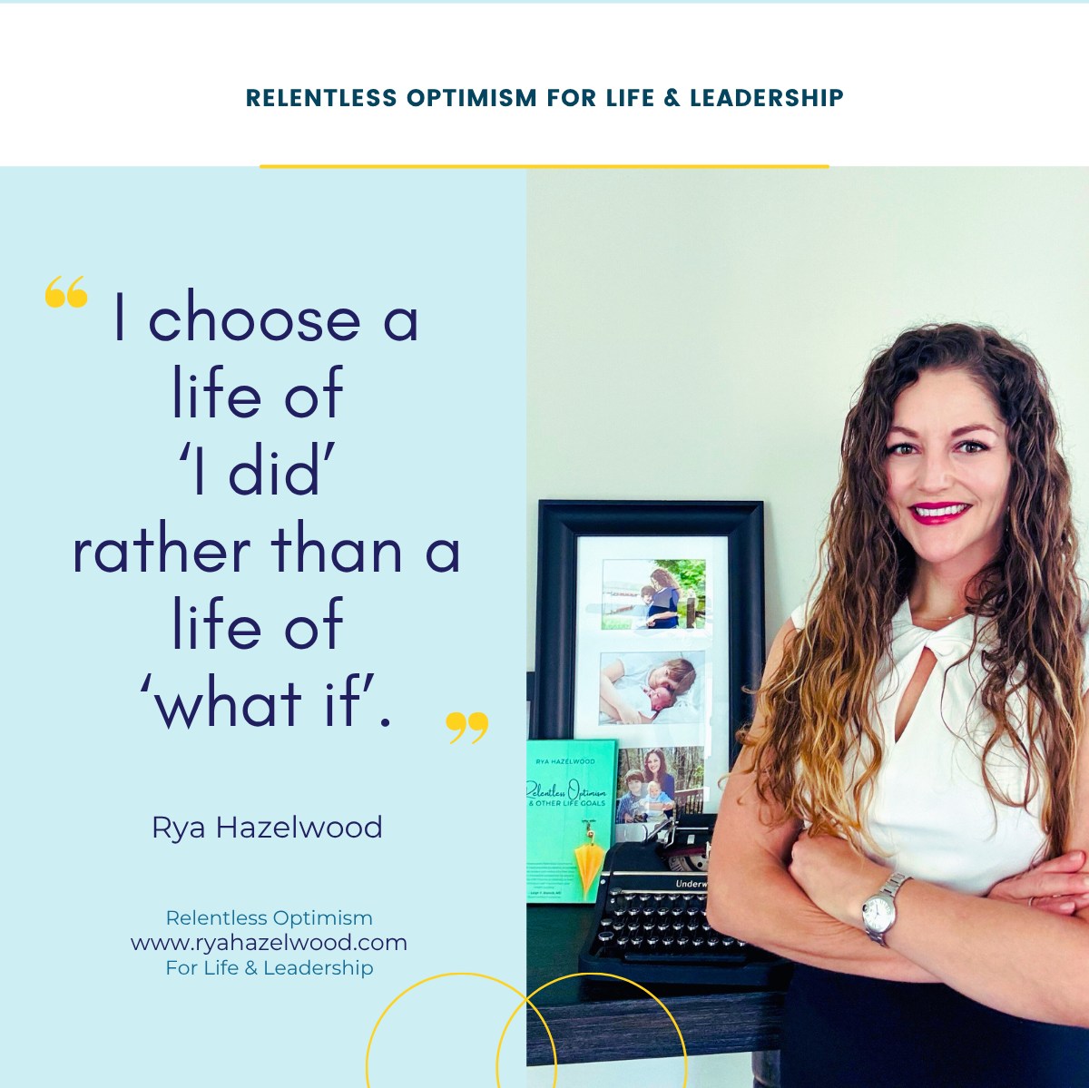 There’s a moment I’ll never forget.
I had just published my book. I was proud, nervous and full of hope.
And then I said the bigger dream out loud:
"I want to share this message from the stage."
Immediately, the fear showed up:
- Who do I think I am?
- What if no one listens?
- What if everyone listens … and I fail?
But here’s what I’ve learned:
Chasing a dream can be scary.
But you know what’s even scarier?
Living a life of “what if?”
✨ I choose a life of “I did” – even with a shaky voice, wobbling knees and a heart pounding out of my chest.
Audacity isn’t about ego. It’s about alignment.
📣 Want to bring this message to your team, community or event?
Let’s talk about how Relentless Optimism can transform the way we live, lead and move through challenges with more grace, grit and grounded courage.
📩 DM me or email rya@ryahazelwood.com to start the conversation.
#RelentlessOptimism #LifeAndLeadership #TheHumanSideOfLeadership #ThoughtLeadership #DreamOutLoud #ChooseYourself #RelentlessOptimismForLifeAndLeadership #WhyNotMe