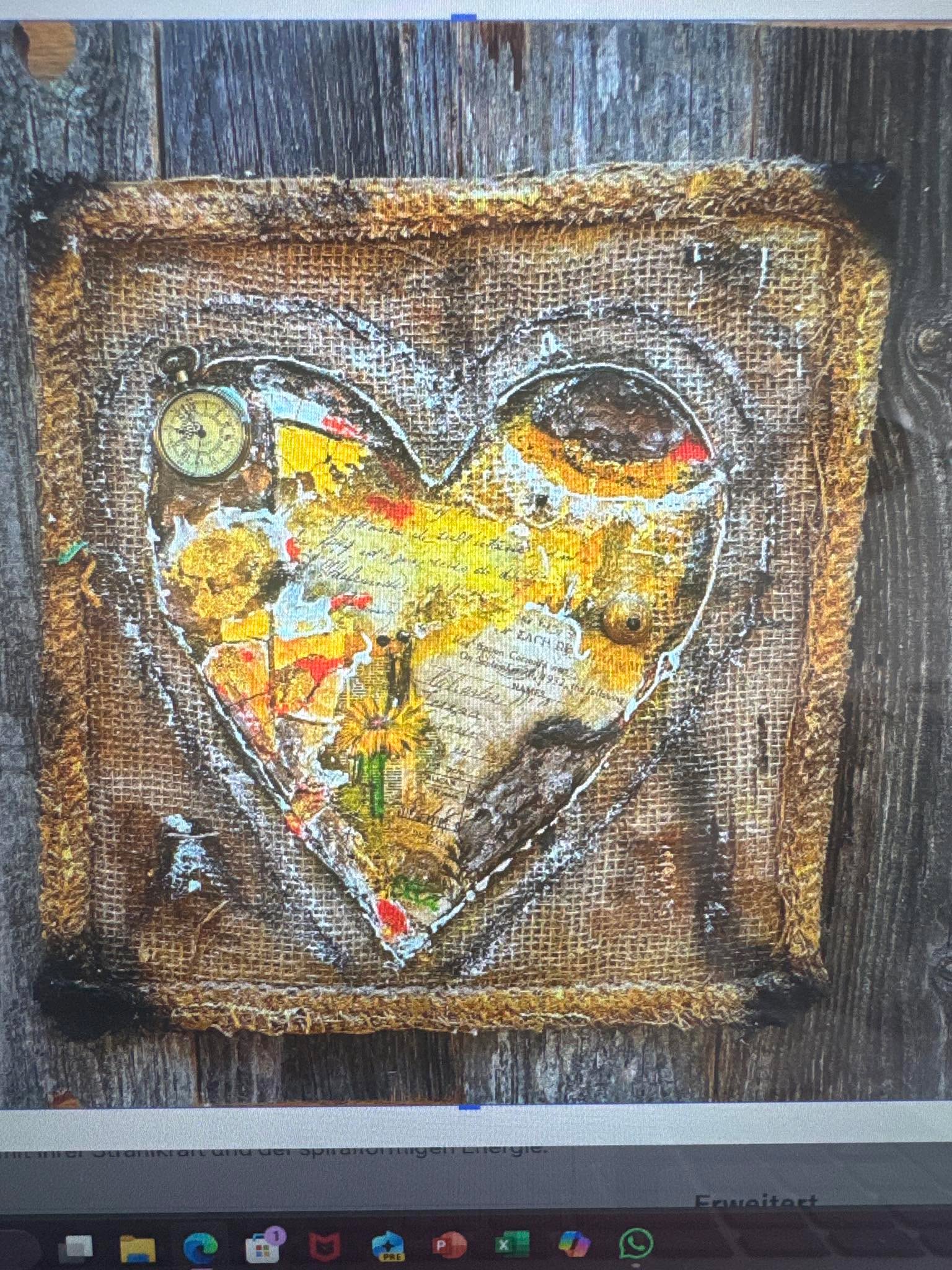 Herzbilder - in dieser Zeit aktueller denn je - auf Altholz, Unikat