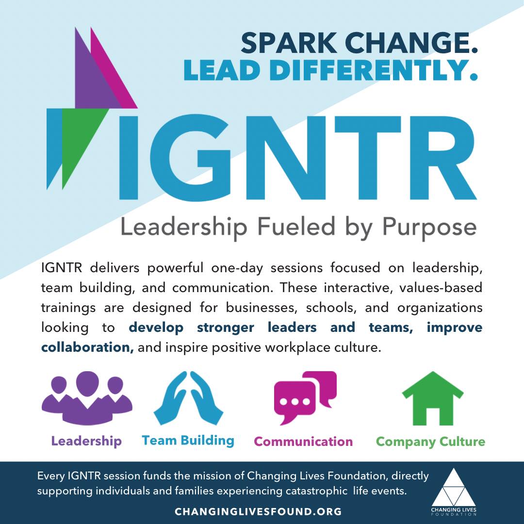 🔥 IGNTR is empowering purpose, leadership, and change. 💙
Contact Tammy at inquiries@changinglivesfound.org to learn how you can get involved.
#IGNTR #ChangingLivesFound #Impact