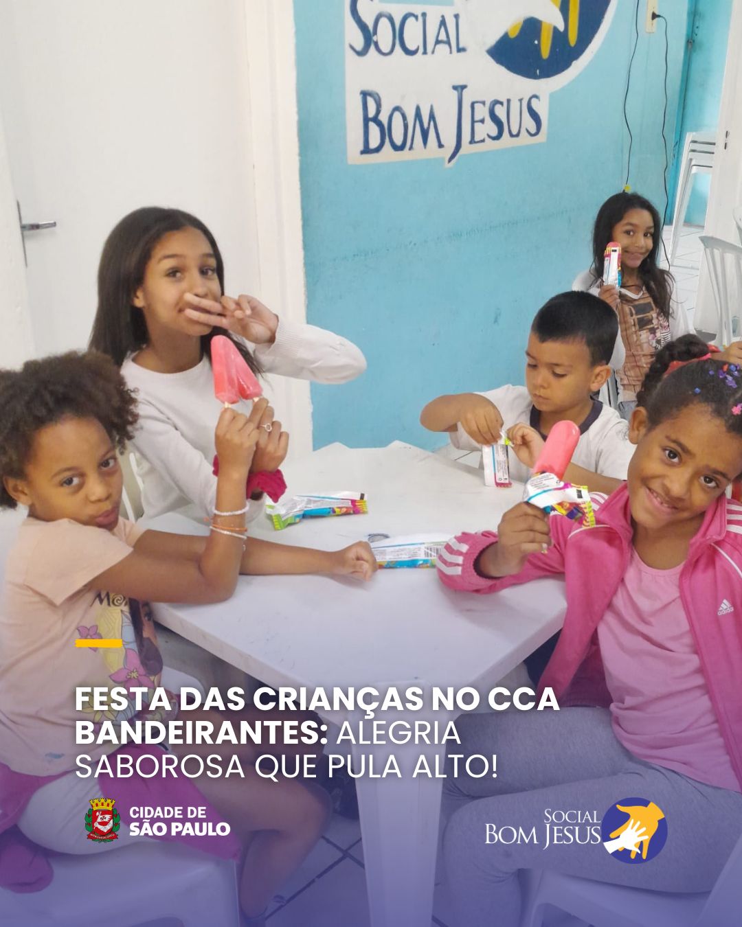 Teve cama elástica, muitos picolés deliciosos, e claro, aquele carinho especial da nossa equipe! 💛
A festa foi realizada em parceria com a @diadacrianca , @sorveteria_saboriart e @rosangelamorenomelo e foi pura diversão! Risos, brincadeiras e afeto tomaram conta do dia, porque celebrar a infância é garantir que cada criança tenha direito ao brincar, ao cuidado e à felicidade.
✨ Que venham mais encontros assim: leves, doces e cheios de amor!
#criancafelizecriancaquebrinca #diadacrianca #ONG #inclusaosocial #projetosocial