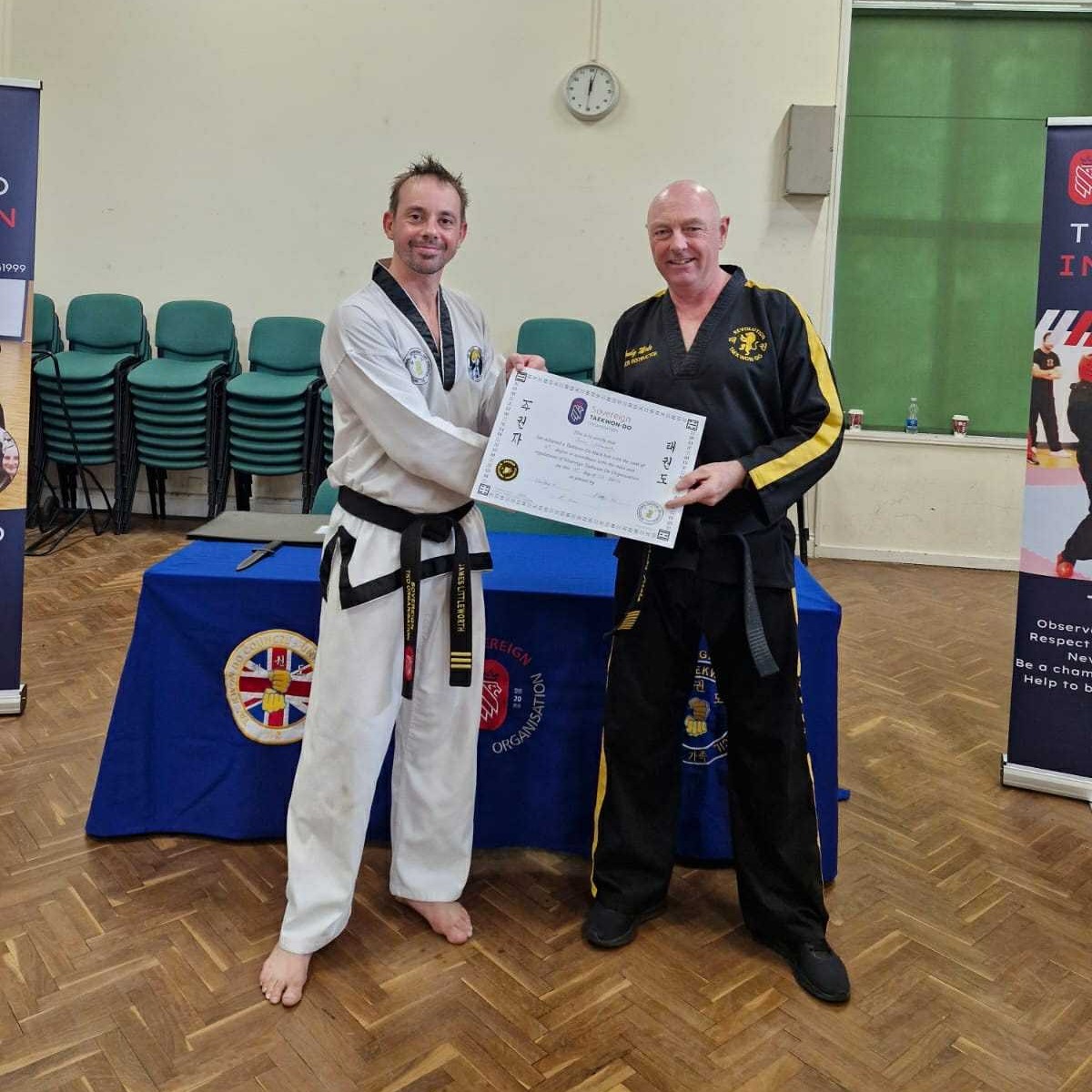 🥋 Congratulations to Mr. James Littleworth! 🥋
We’re delighted to share that Mr. Littleworth successfully graded yesterday and is now a 4th Degree Black Belt! 🎉
A huge thank you to Master Mole (7th Degree) from Andy Mole TKD for taking the time to attend as a grading examiner, and for his guidance and support on the day — it was greatly appreciated.
The full grading panel consisted of Master Mole (7th Degree), Mr. Lolley (6th Degree), and Mrs. Lolley (5th Degree).
An incredible achievement, Mr. Littleworth — your dedication, perseverance, and commitment to martial arts continue to inspire everyone around you! 👊
#MartialArts #BlackBelt #Achievement #Dedication #Perseverance #TeamSpirit