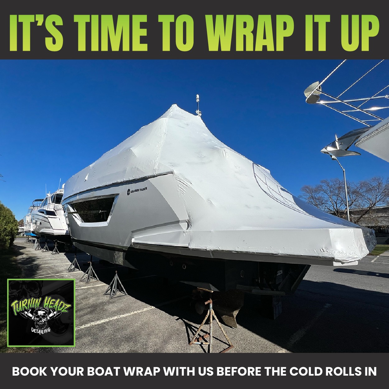 Keep your boat lookin’ fresh ‘til next season. Contact us today.
https://www.turninheadzdetail.com/
@followers