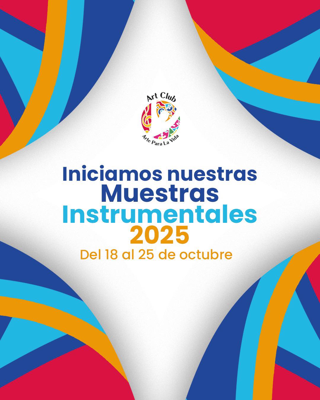 🎶 Damos inicio a nuestras Muestras Instrumentales 2025, una semana llena de talento, música y aprendizaje.
Del 18 al 25 de octubre, nuestros estudiantes subirán al escenario para compartir los logros alcanzados con esfuerzo, pasión y dedicación. 🌟
Cada interpretación reflejará su crecimiento artístico y el amor por la música que los impulsa a seguir creando.
¡Acompáñanos a celebrar este recorrido lleno de ritmo, melodía y emoción! 💙