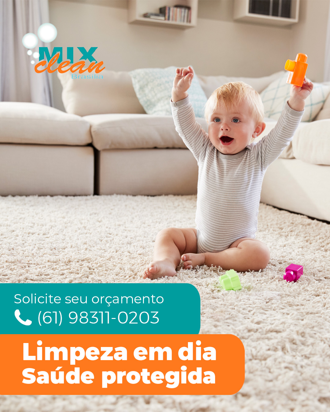 ✨ Mais do que estética, a limpeza é sinônimo de saúde!
Na Mix Clean, sua casa fica livre de ácaros, fungos e bactérias que podem causar alergias e problemas respiratórios — especialmente para crianças e bebês que passam mais tempo em contato com o chão e os estofados.
🌿 Trabalhamos com produtos biodegradáveis e hipoalergênicos, seguros para toda a família e para o meio ambiente.
💧 Resultado: um lar mais limpo, saudável e cheio de conforto.
💎 Porque cuidar da higiene da sua casa é cuidar de quem você ama.
📲 Solicite sua higienização agora mesmo pelo WhatsApp (61) 98311-0203 e sinta a diferença de uma limpeza que protege sua família.
#MixClean #SaúdeProtegida #LimpezaPremium #CasaLimpaValeMais #HigienizaçãoProfunda #TapetesBrasília #EstofadoNovoDeNovo #LimpezaDeEstofados #ProdutosBiodegradáveis #CuidadoQueImpressiona #BrasíliaDF #LagoSul #LagoNorte #ParkWay #JardimBotânico #NoroesteDF