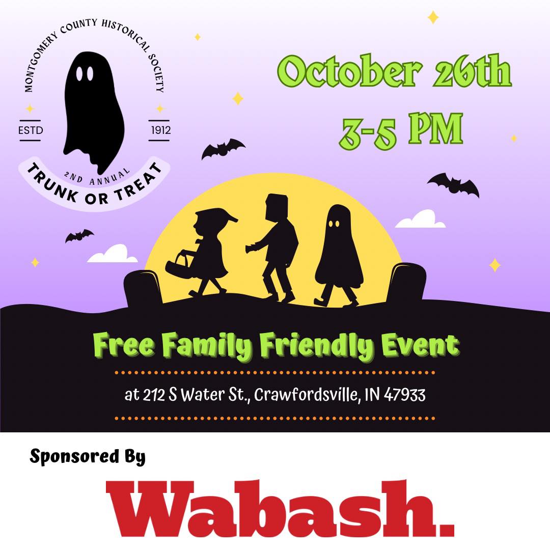 Our 2nd Annual MCHS Trunk-or-Treat is just 4 days away!!! We are excited to be able to provide this free family friendly event for our community, many thanks goes to Wabash College, our top event sponsor! We hope you’ll come have a spooky good time with us!
🎃 👻