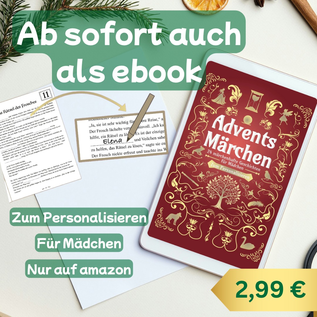 🎄 Bald ist wieder Weihnachten – oh je!
Schon an den Adventskalender gedacht? 😅✨
Hier kommt eine zauberhafte Lösung:
Mein eBook „Adventsmärchen für Mädchen“ ist jetzt auf Amazon –
📲 mit QR-Code zum Ausdrucken
📜 24 personalisierbare Geschichten
🎁 perfekt zum Basteln & Vorlesen
👉 Nur 2,99 € – ideal für kreative Menschen & Märchenfans 💕
Werbung: Link im Bio.
#weihnachten #adventskalender #adventskalenderfürkinder #ideenweihnachten #weihnachtsideenfürkinder #adventszeit #winterseason #bastelnmitkindern #bastelnfürkinder #bastelidee #kindergeschenk