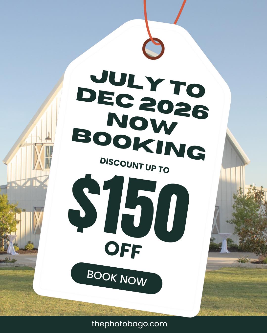 SALE ALERT 🚨 - any weddings from July-December 2026, get $150 off if booked before December 31st, 2025!!
BOOK TODAY!
#thephotobago #weddings #fortworthweddings #sundancesquare #photobooth #cheezytaglines