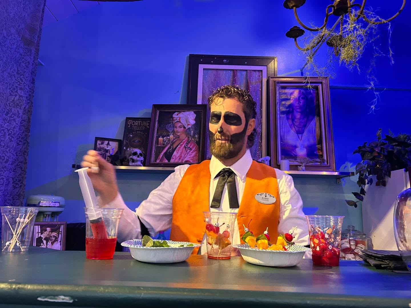 Our Mixologist of the Macabre dishes out drop-dead-delicious cocktails, beer, and wine in Marie Laveau’s Voodoo Bar. Don’t miss Robbie’s bartending magic - visit the Scaregrounds October 24th-26th and 30th-31st. Only 5 days left to see it all!
#localbusiness #frightdale #scaregrounds #visitferndale #ferndalecalifornia #humboldtcounty #visithumboldt #hauntlife #hauntedmaze #humboldt #ferndalefrightfullyfun #NorCalTravel #humboldtcountyfair #screamatorium #shoplocal #hauntedhouse #visitnorcal #griffinloch #bartenderlife #costume