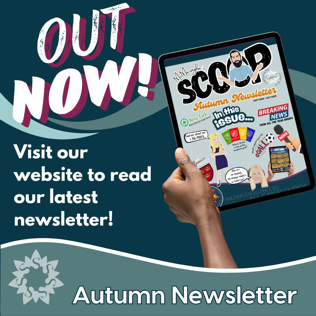 📰 Take a look at our latest newsletter - a celebration of everything happening at St John's in this first half term!
🎉 Find out who's top of the House leaderboard, what our 3 big moves this year are, activities at Nene Park over the half term and how the Difference Project has helped us to explore what it means to celebrate difference and live well together.
Visit our school website (link in bio) to download a copy now!
.
.
.
#schoolnewsletter #thescoop #halftermnews #stjohns #schoolcommunity #readallaboutit