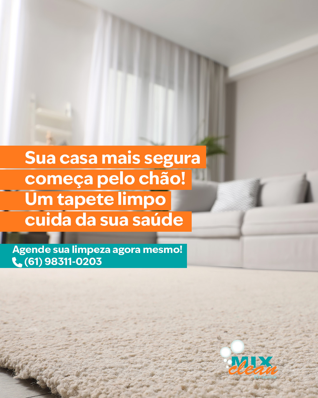 Você sabia que seu tapete pode abrigar ácaros, fungos, bactérias e resíduos invisíveis? 😷
Na Mix Clean, nossa lavagem técnica elimina esses inimigos silenciosos, promovendo mais saúde para você e sua família — especialmente para crianças, idosos e alérgicos.
🧬 Higienização profunda com produtos seguros
🦠 Eliminação de agentes nocivos
🌿 Soluções sustentáveis
Transforme seu ambiente em um espaço mais limpo e saudável — comece pelo chão!
📲 Agende pelo WhatsApp: (61) 98311‑0203
📍 Atendemos todo o DF | Retirada e entrega em domicílio
#TapeteLimpoÉSaúde #MixClean #CasaSaudável #TapeteSeguro #ÁcarosNuncaMais #LimpezaDeTapetes #BrasíliaDF #HigienizaçãoProfissional