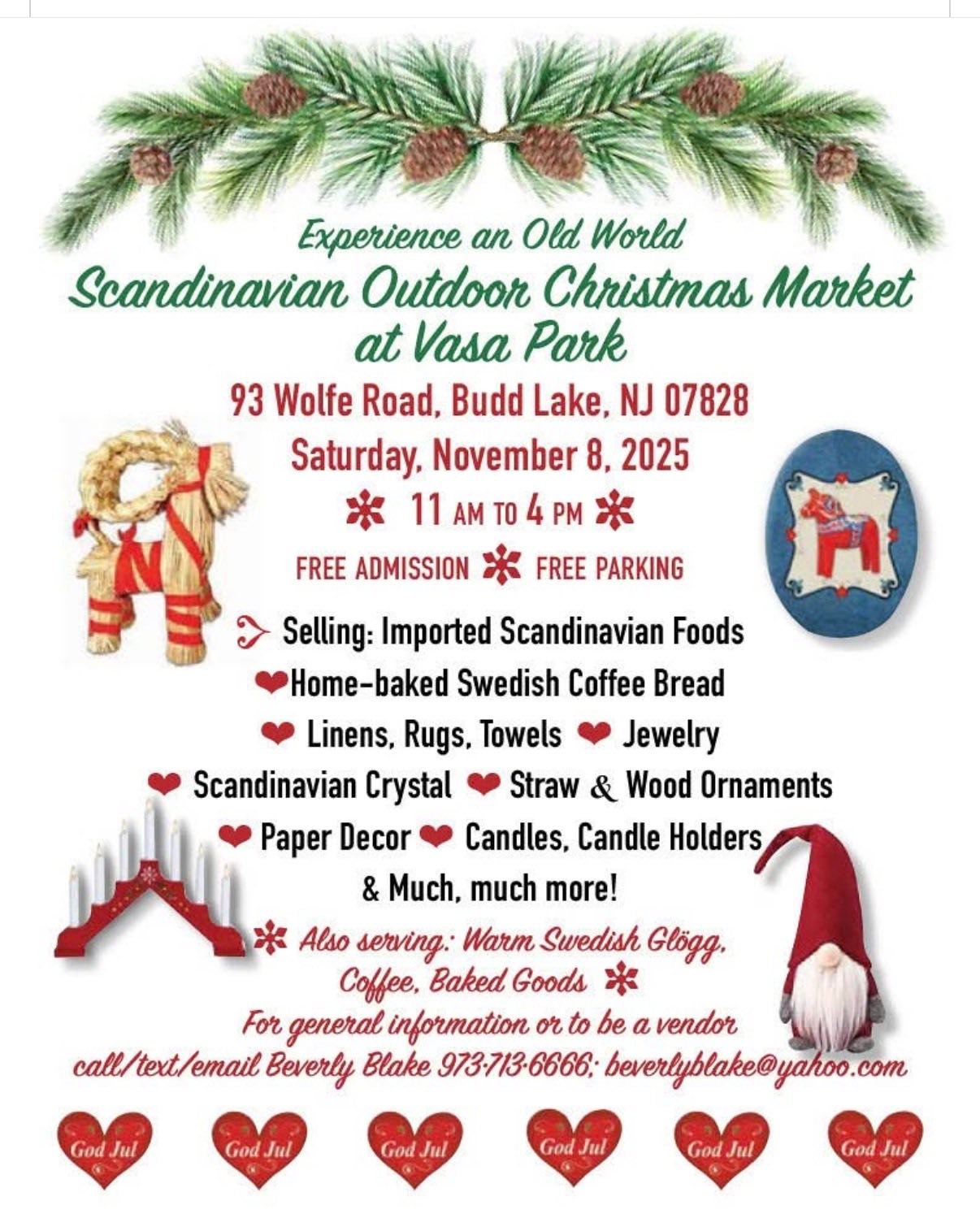 The Scandinavian Christmas market is back -November 8th! I’ll be there with my honey. Come say hello!