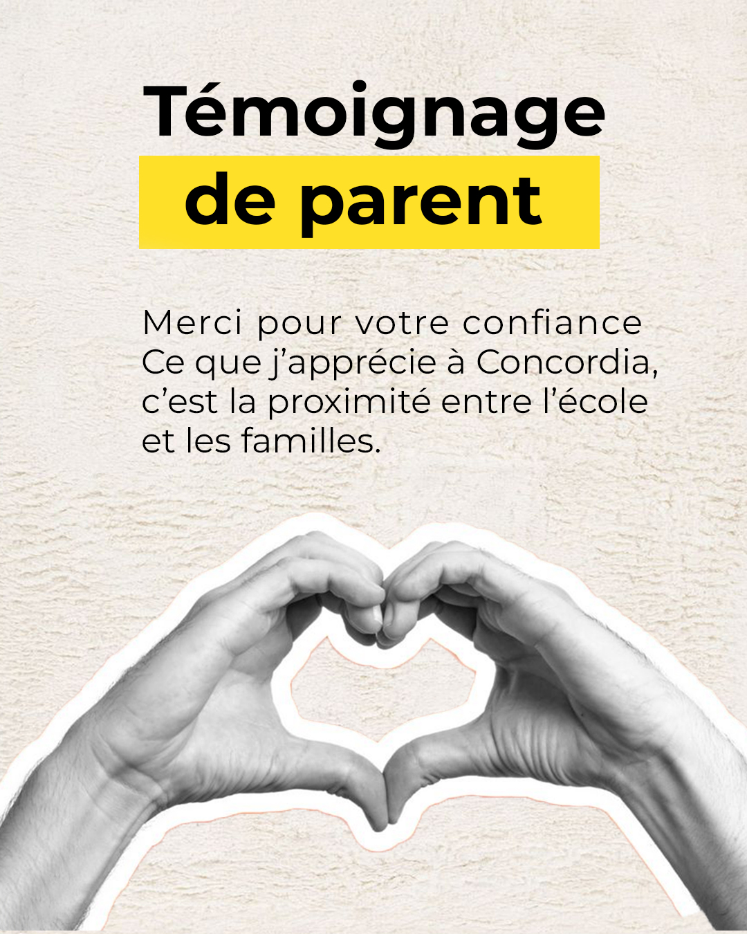 Merci pour votre confiance !
À Concordia, chaque famille fait partie de notre grande communauté éducative.
#ConcordiaParents #PartenariatÉcoleFamille #Témoignage #Parents #Famille #NewCairo #ÉducationFrançaise #ÉcoleFrançaise