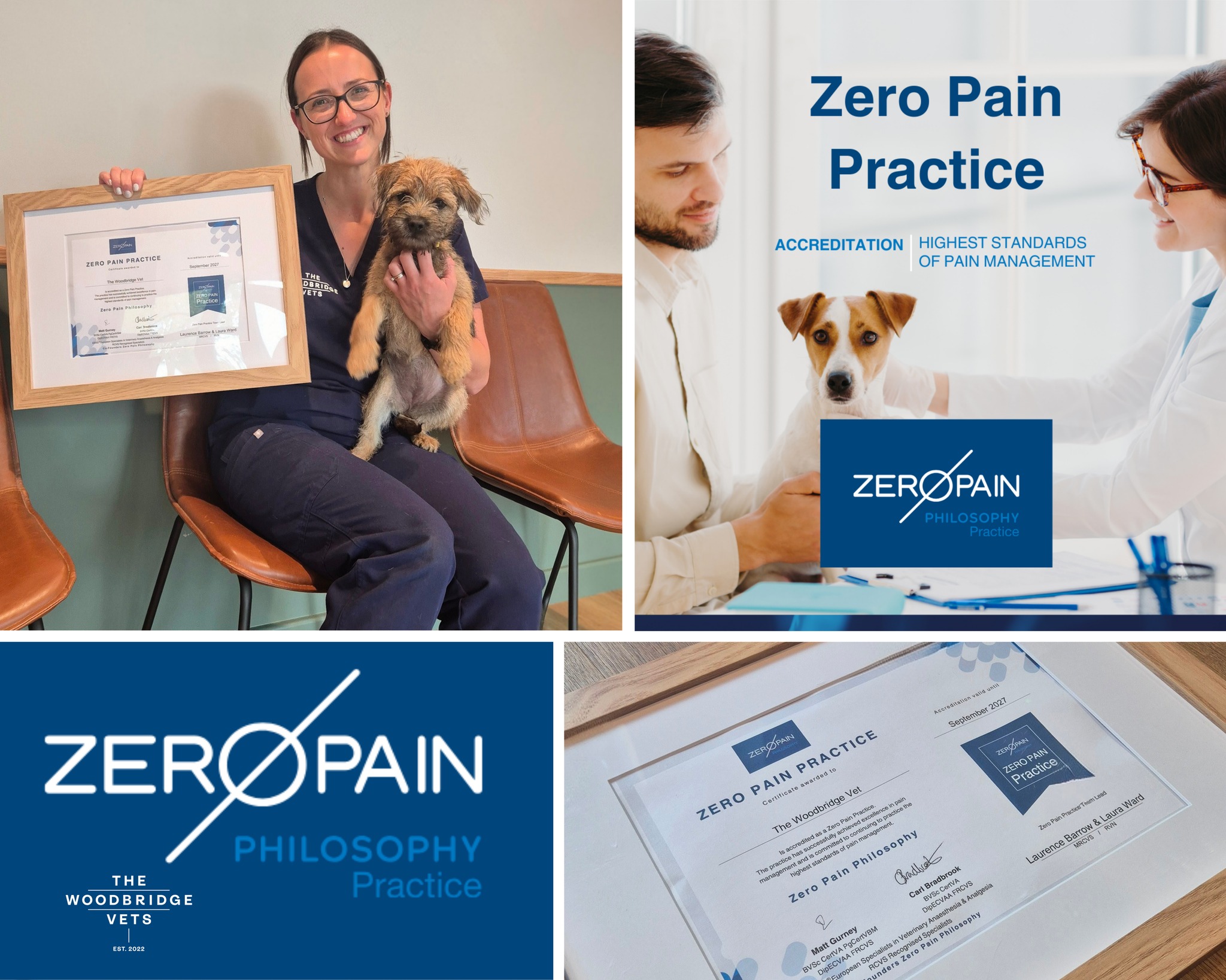 We’re thrilled to announce that The Woodbridge Vets has been awarded Zero Pain Accreditation! 💙
This accreditation is a mark of excellence that recognises veterinary practices dedicated to the highest standards of pain management. It means that every pet we care for benefits from the most up-to-date methods to prevent, assess, and relieve pain - whether during surgery, recovery, or day-to-day treatments.
By achieving this accreditation, we’re showing our commitment to:
- Keeping pets as comfortable and stress-free as possible.
- Using the latest advances in pain relief and monitoring.
- Ensuring every member of our team is trained in recognising and managing pain.
We’d like to say a huge thank you to our whole team, but especially to our incredible RVN Laura, who worked tirelessly to make this happen. We’re so proud to be leading the way in compassionate, pain-free veterinary care - and we’re grateful to our wonderful clients for trusting us to look after their pets. Here’s to happier, healthier, and more comfortable lives for all the animals we see! 💙
#thewoodbridgevets #independentpractice #veterinarypractice #thewoodbridgevetsreferrals #suffolkvets #suffolk #animalcare #veterinarysupport #canine #veterinarymedicine #dogs #veterinaryexcellence #healthcare