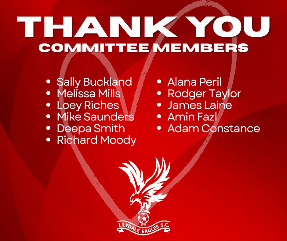 With the 2025 season done and dusted, we wanted to take a moment to send some love and appreciation to the Junior Eagles Committee π
Each one of these people have volunteered and contributed to the club in such a way that has made the club as amazing as it is π₯Ή
These committee members all hold the club values, being community minded, respectful, the clubs' biggest celebrators and teach our kids what teamwork is made of.
Thank you to each and every one of you, the club wouldn't be what it is without you π
Give them a shoutout in the comments below π