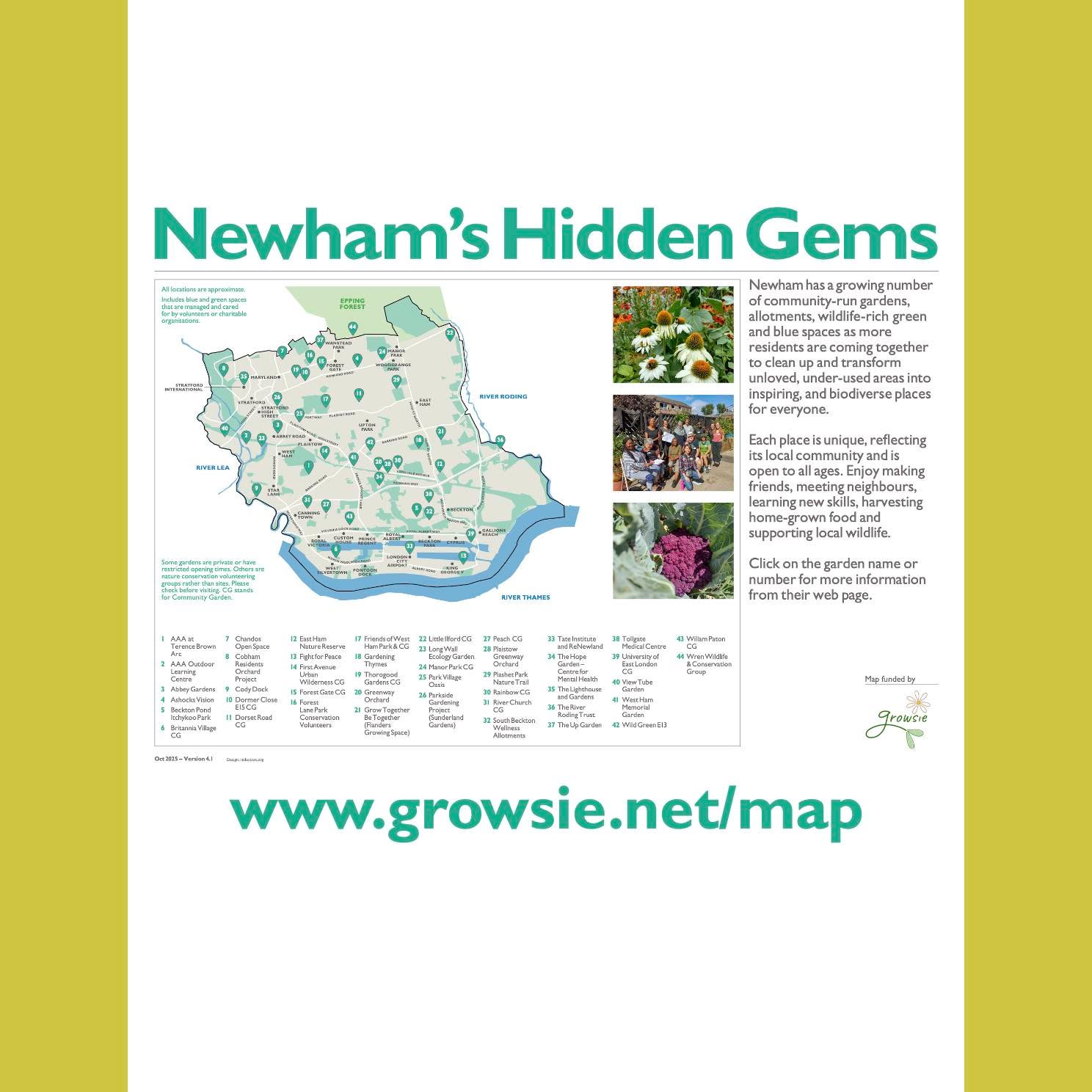 Did you know there are +40 community-run green spaces across Newham? Long-time friend of #theUPgarden, Rosie, has painstakingly researched & created this interactive map, which she continues to add to as new places are discovered! It's free to download, print, copy & share!