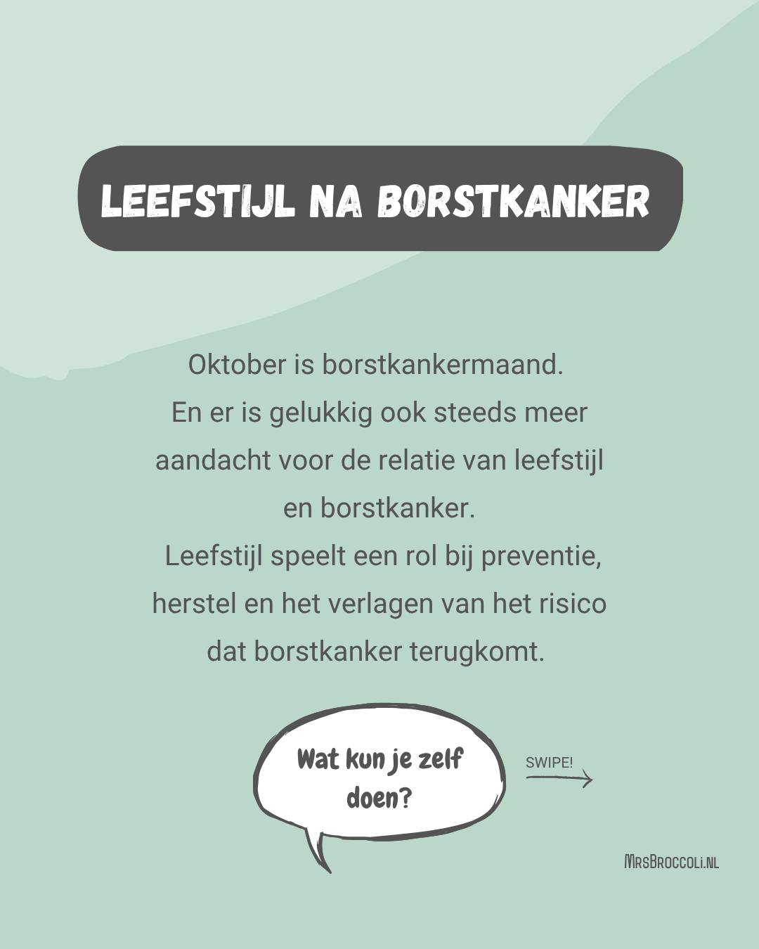 Oktober is borstkankermaand - en leefstijl doet ertoe. Kleine, haalbare stappen in voeding, beweging en ontspanning kunnen echt verschil maken voor je herstel en het verlagen van het risico op (terugkeer van) borstkanker.
Welke kleine stap zet jij vandaag? 👣
Concrete tips nodig? Meld je aan voor mijn gratis 14-daagse e-mailreeks *Van overleven naar leven. 14 dagen praktische tips en mini-opdrachten voor een gezonde leefstijl: www.mrsbroccoli.nl/van-overleven-naar-leven
#borstkankermaand #herstel #leefstijl #hormoonbalans #voeding #beweging #ontspanning #vanoverlevennaarleven